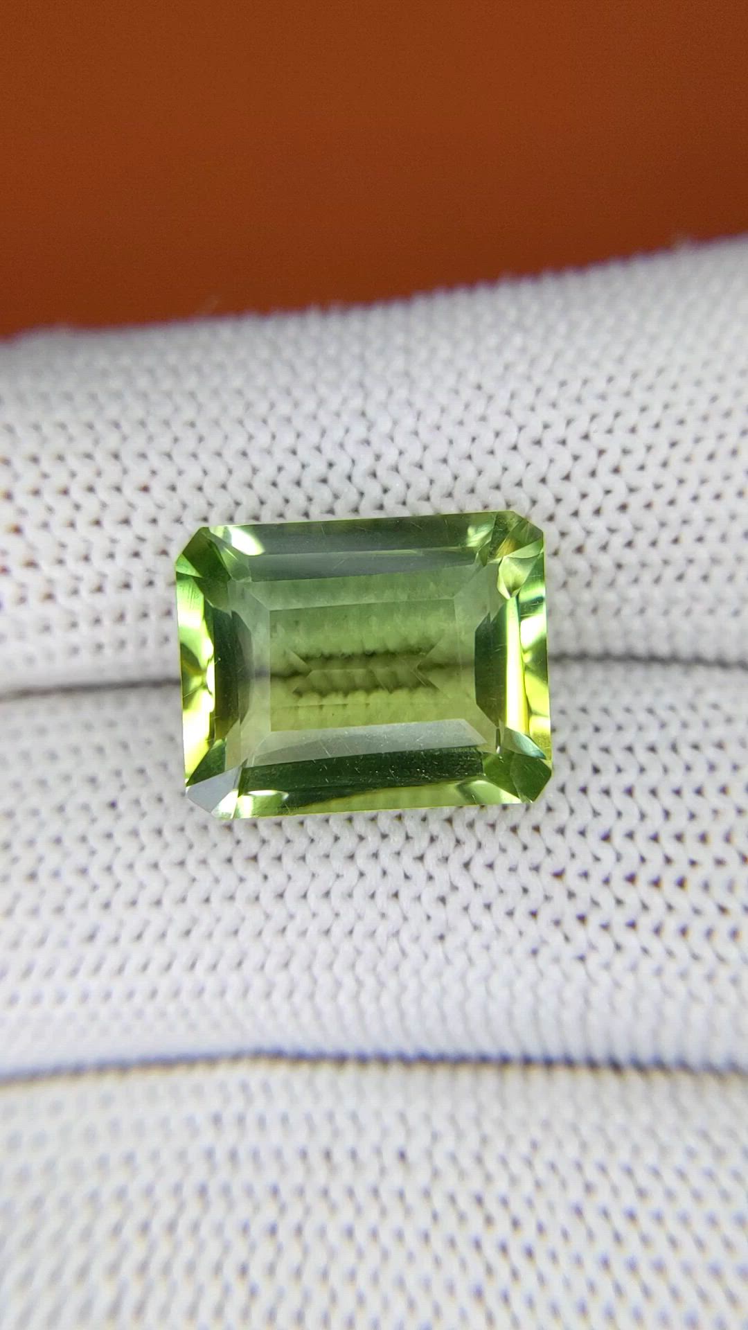 8.96 Ct. Yellowish Green Prasiolite from Madagascar Size Video