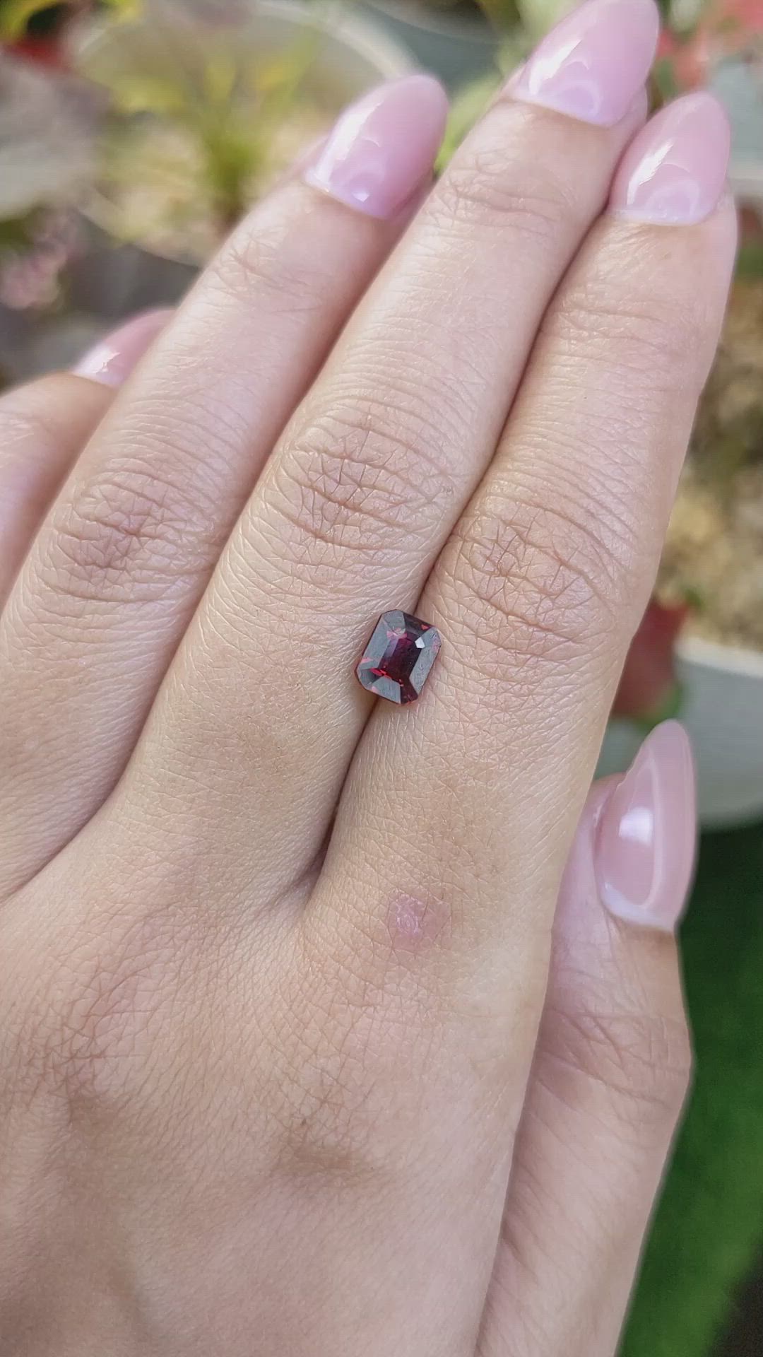 1.61 Ct. Red Garnet from Ceylon (Sri Lanka) Size Video
