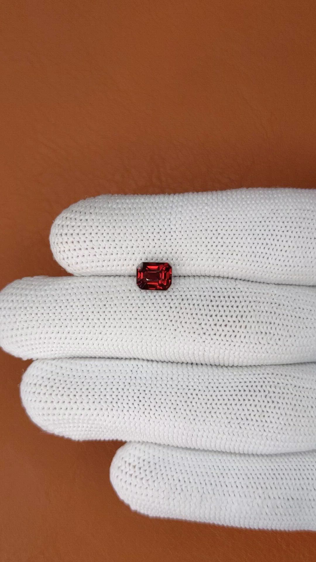 1.61 Ct. Red Garnet from Ceylon (Sri Lanka) Size Video