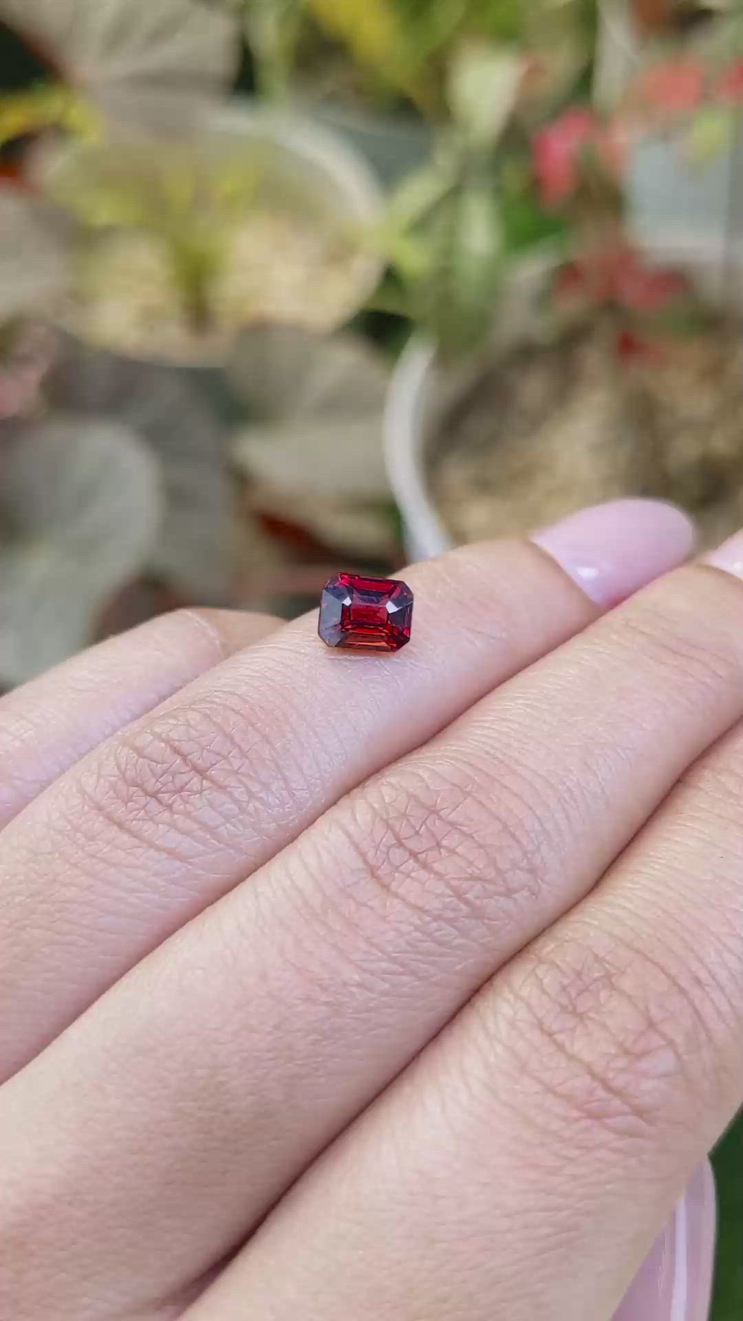 1.61 Ct. Red Garnet from Ceylon (Sri Lanka) Size Video