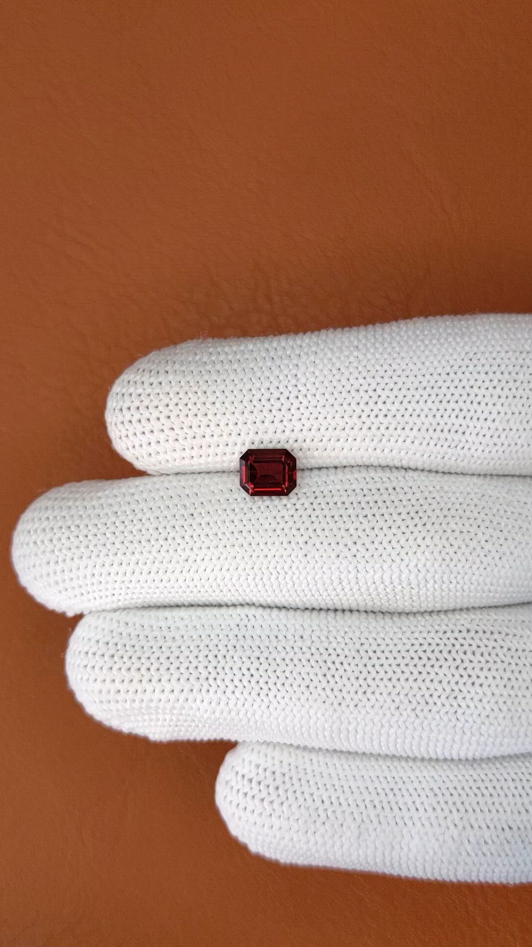 1.14 Ct. Red Garnet from Ceylon (Sri Lanka) Size Video