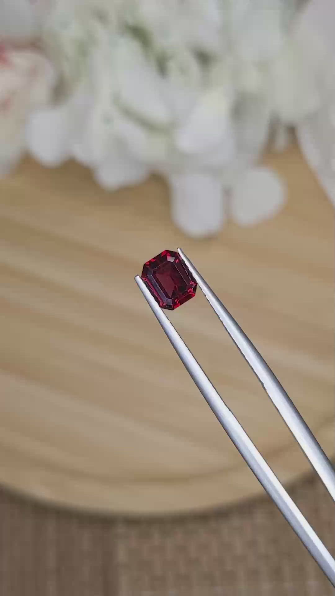 1.14 Ct. Red Garnet from Ceylon (Sri Lanka) Size Video