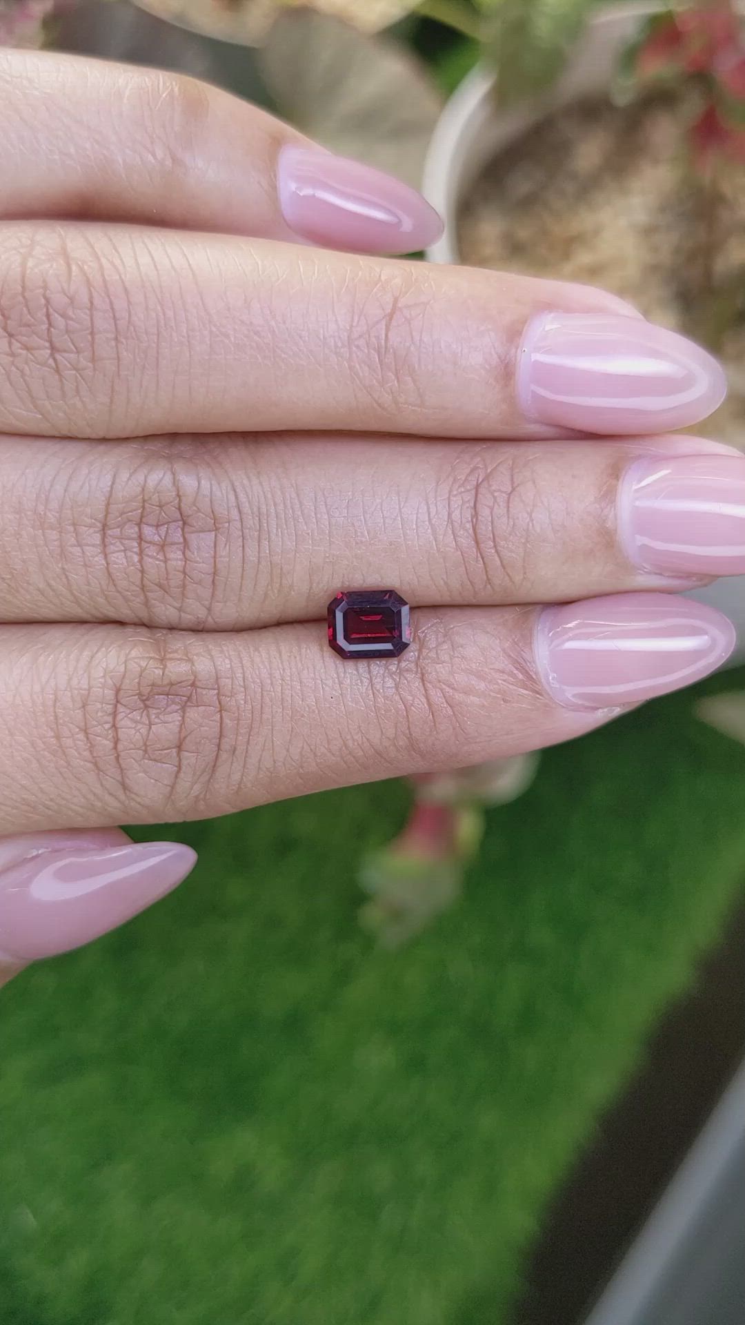 1.14 Ct. Red Garnet from Ceylon (Sri Lanka) Size Video