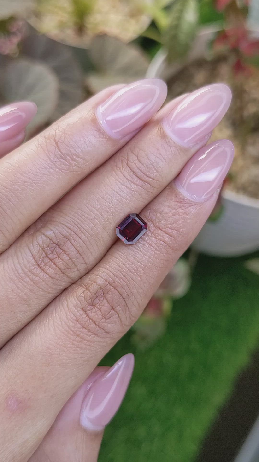 1.14 Ct. Red Garnet from Ceylon (Sri Lanka) Size Video