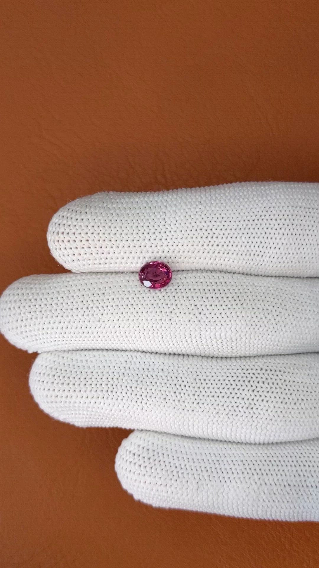 1.13 Ct. Purplish Pink Rhodolite Garnet from Ceylon (Sri Lanka) Size Video