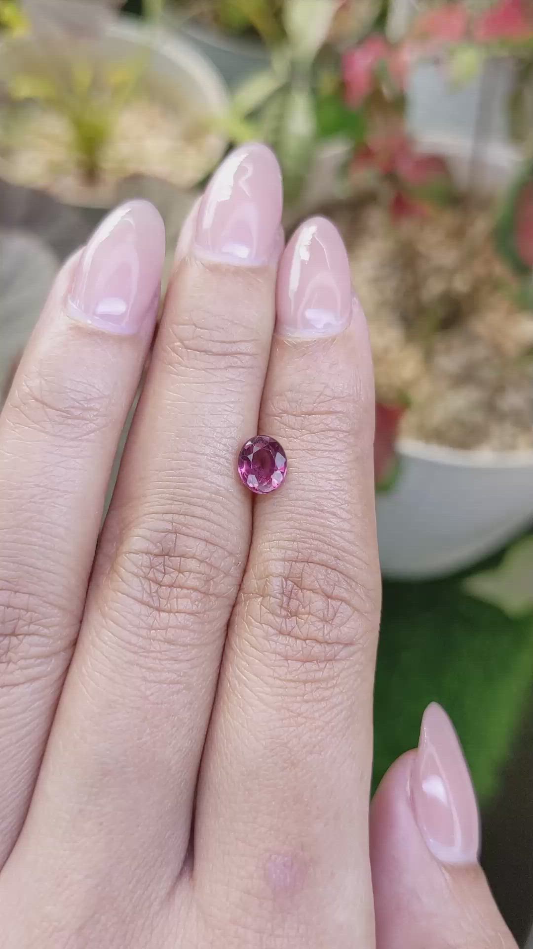 1.13 Ct. Purplish Pink Rhodolite Garnet from Ceylon (Sri Lanka) Size Video