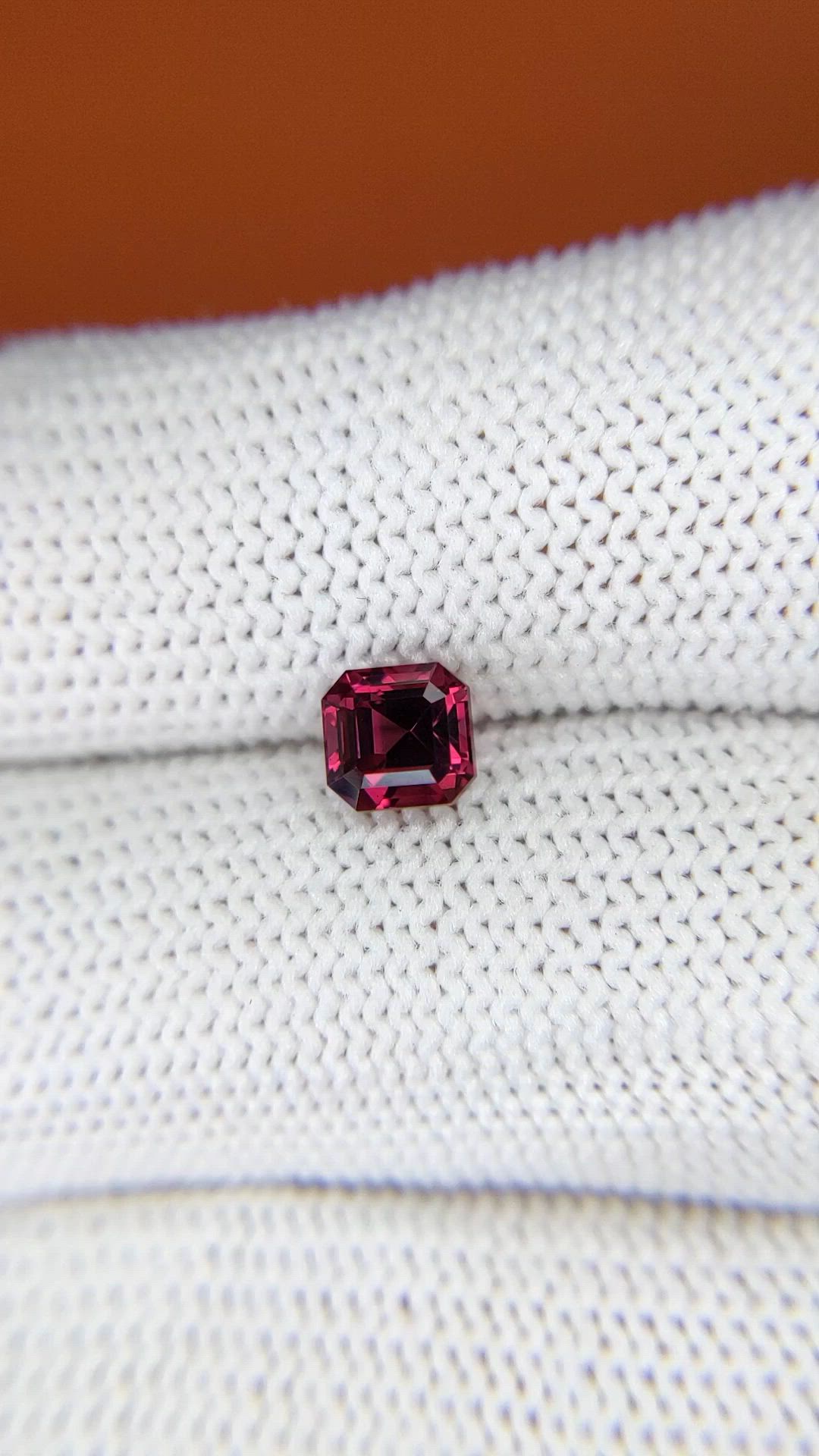 1.13 Ct. Purplish Red Rhodolite Garnet from Ceylon (Sri Lanka) Size Video