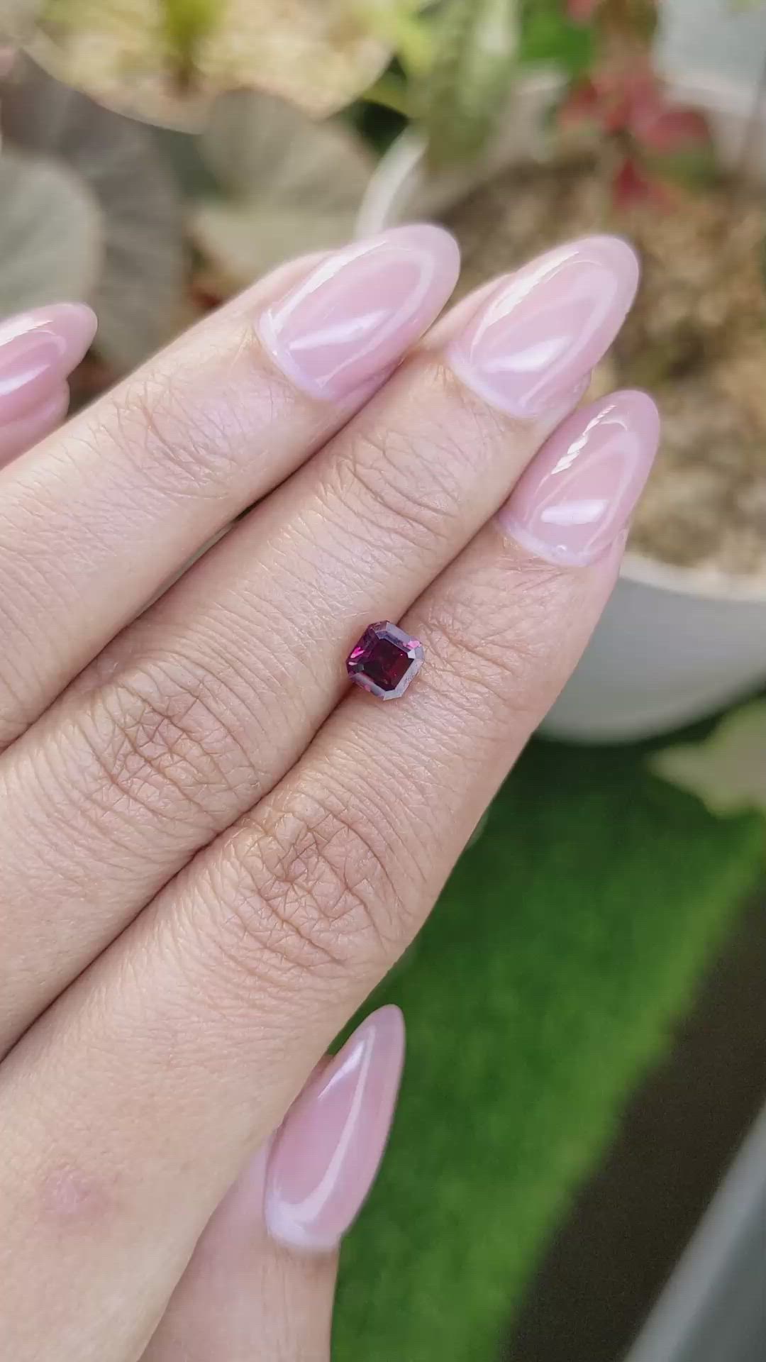 1.13 Ct. Purplish Red Rhodolite Garnet from Ceylon (Sri Lanka) Size Video