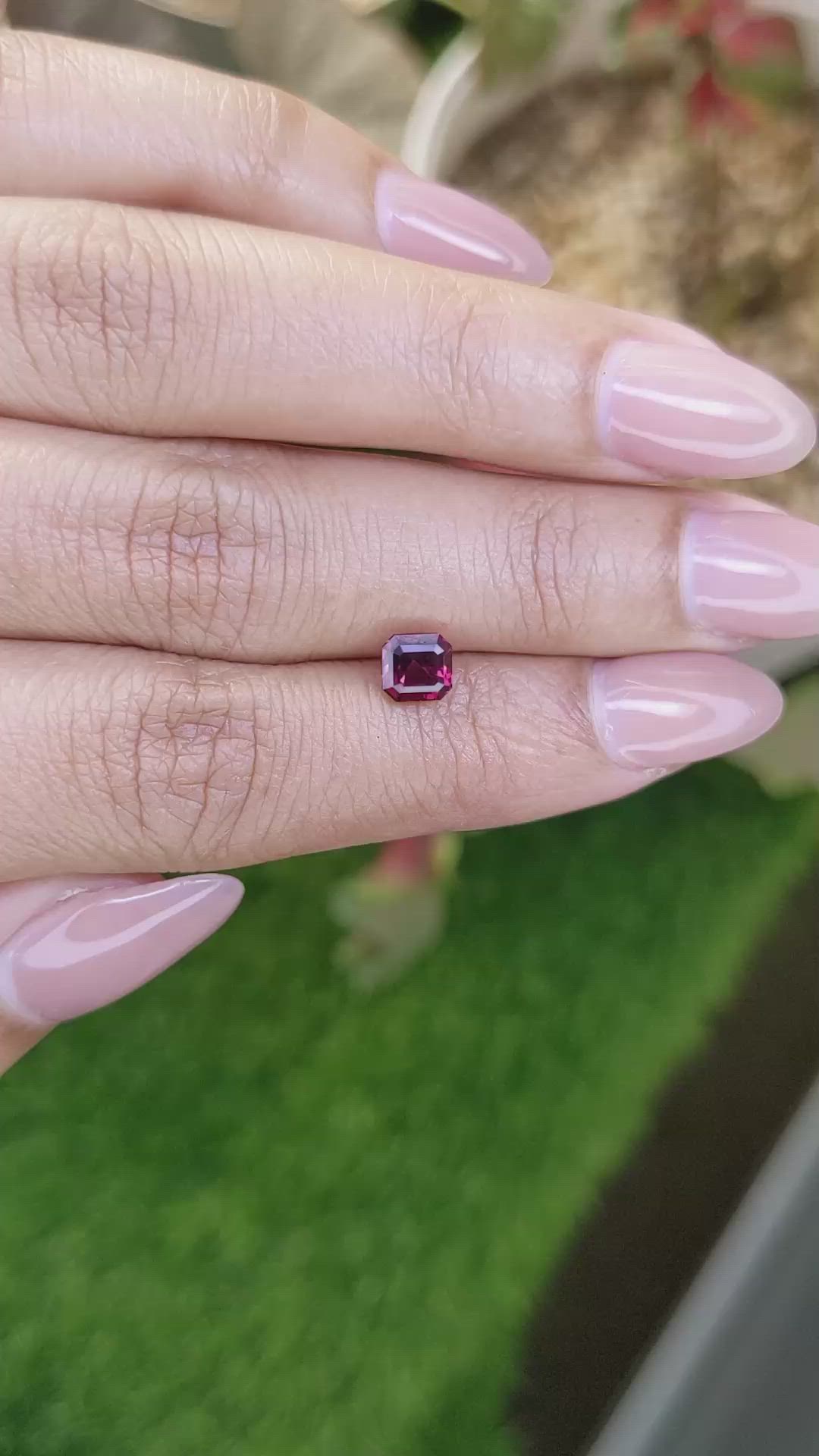 1.13 Ct. Purplish Red Rhodolite Garnet from Ceylon (Sri Lanka) Size Video