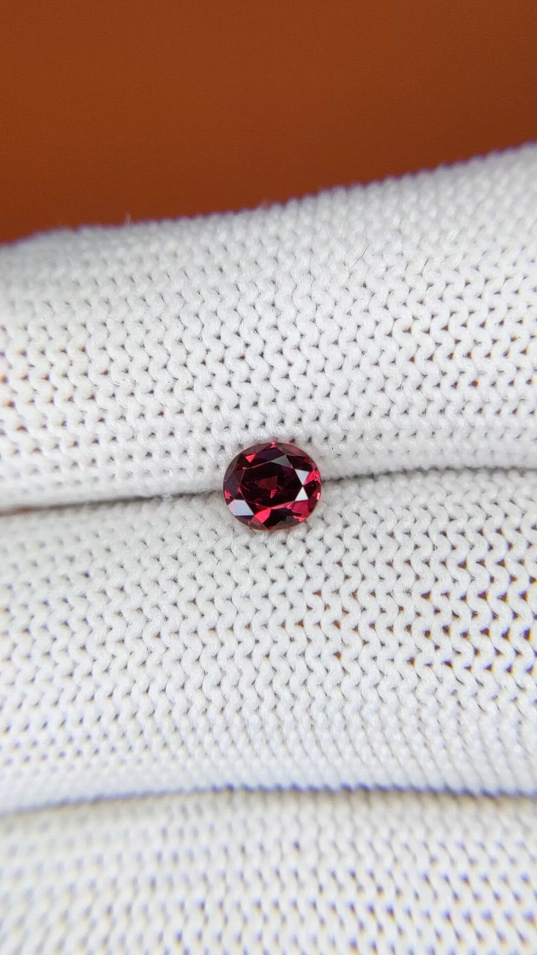 0.72 Ct. Purplish Red Rhodolite Garnet from Ceylon (Sri Lanka) Size Video