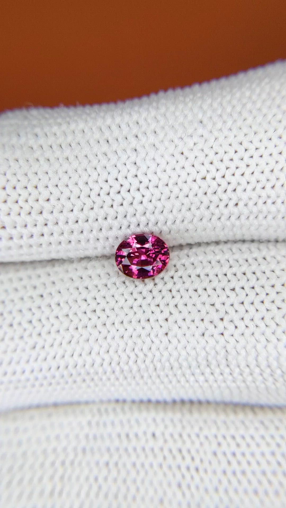 0.66 Ct. Purplish Pink Rhodolite Garnet from Ceylon (Sri Lanka) Size Video