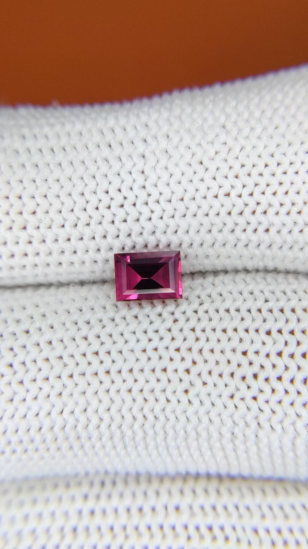 0.75 Ct. Purplish Pink Rhodolite Garnet from Ceylon (Sri Lanka) Size Video
