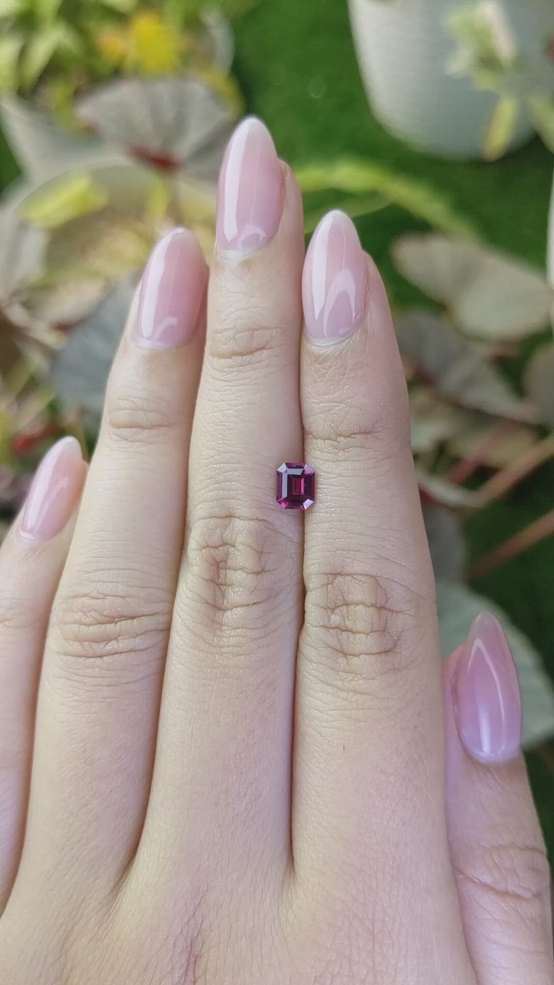 0.69 Ct. Purplish Pink Rhodolite Garnet from Ceylon (Sri Lanka) Size Video