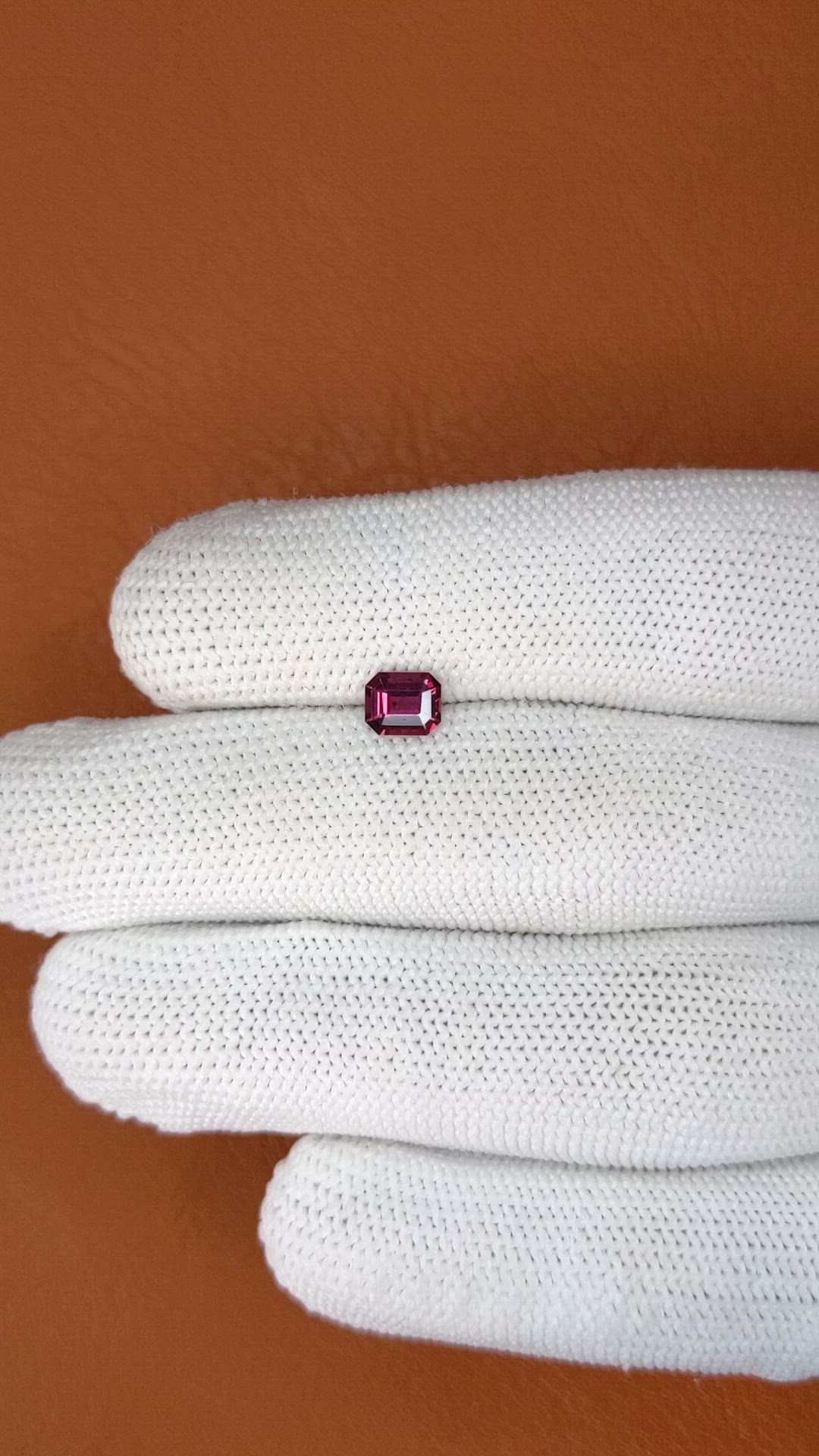 0.69 Ct. Purplish Pink Rhodolite Garnet from Ceylon (Sri Lanka) Size Video