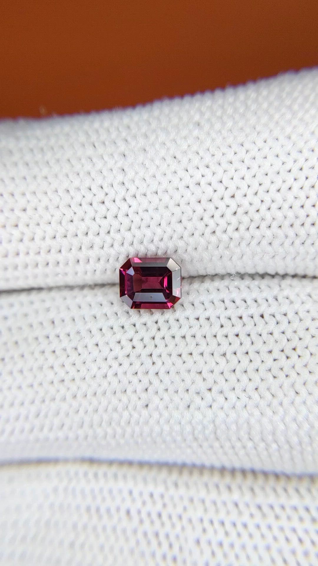0.69 Ct. Purplish Pink Rhodolite Garnet from Ceylon (Sri Lanka) Size Video