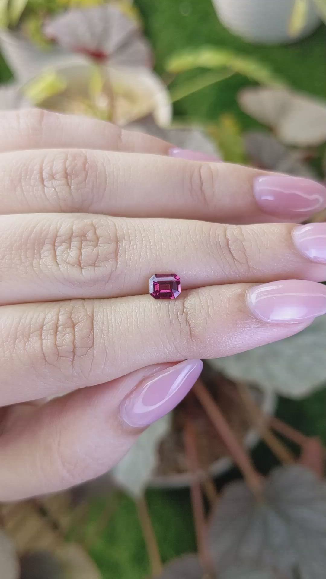 0.69 Ct. Purplish Pink Rhodolite Garnet from Ceylon (Sri Lanka) Size Video