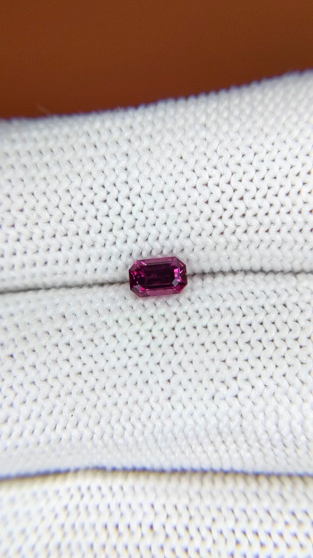 0.51 Ct. Pinkish Purple Rhodolite Garnet from Ceylon (Sri Lanka) Size Video