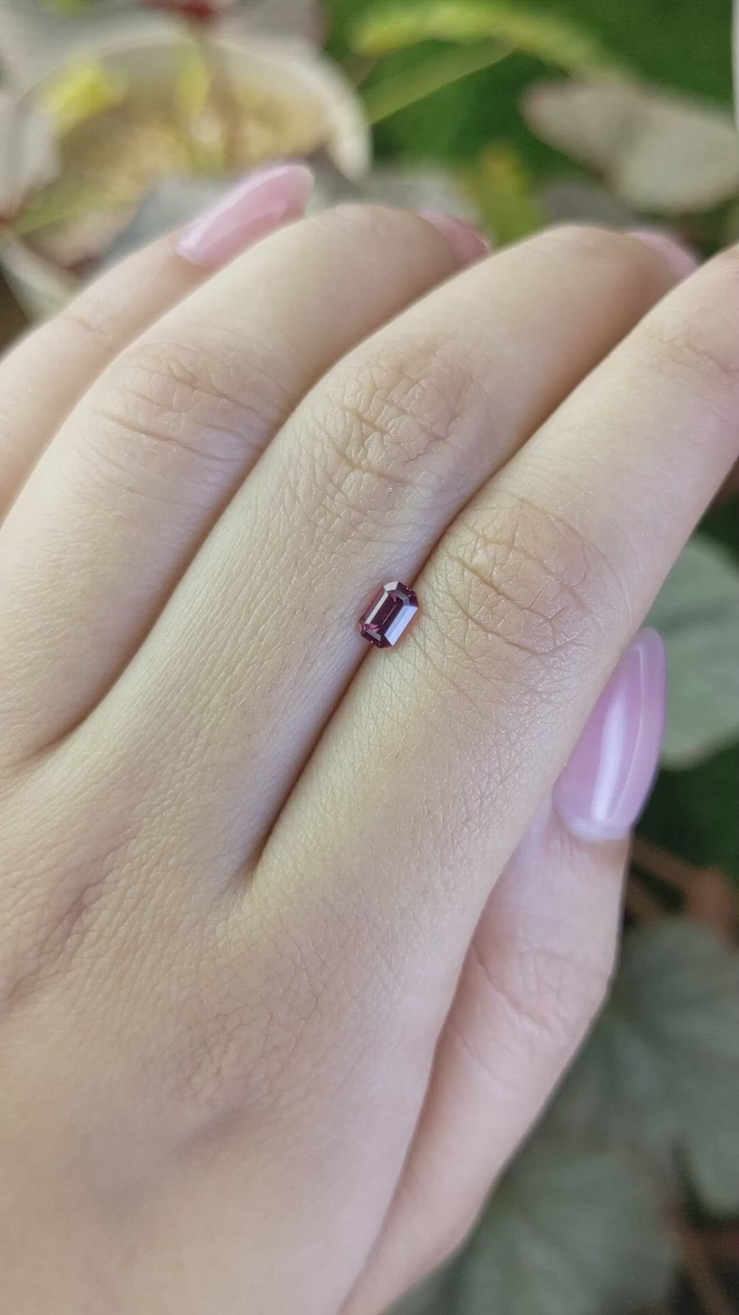 0.51 Ct. Pinkish Purple Rhodolite Garnet from Ceylon (Sri Lanka) Size Video