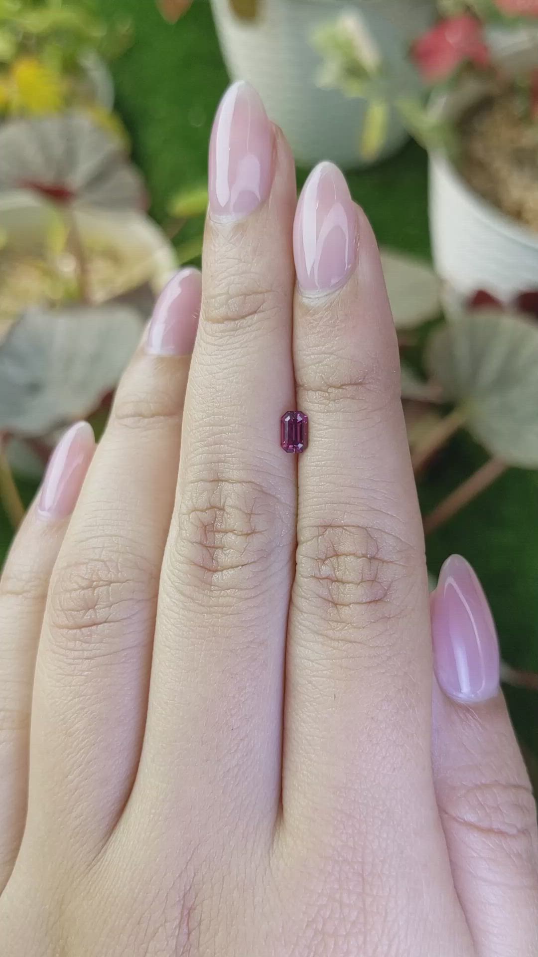 0.51 Ct. Pinkish Purple Rhodolite Garnet from Ceylon (Sri Lanka) Size Video