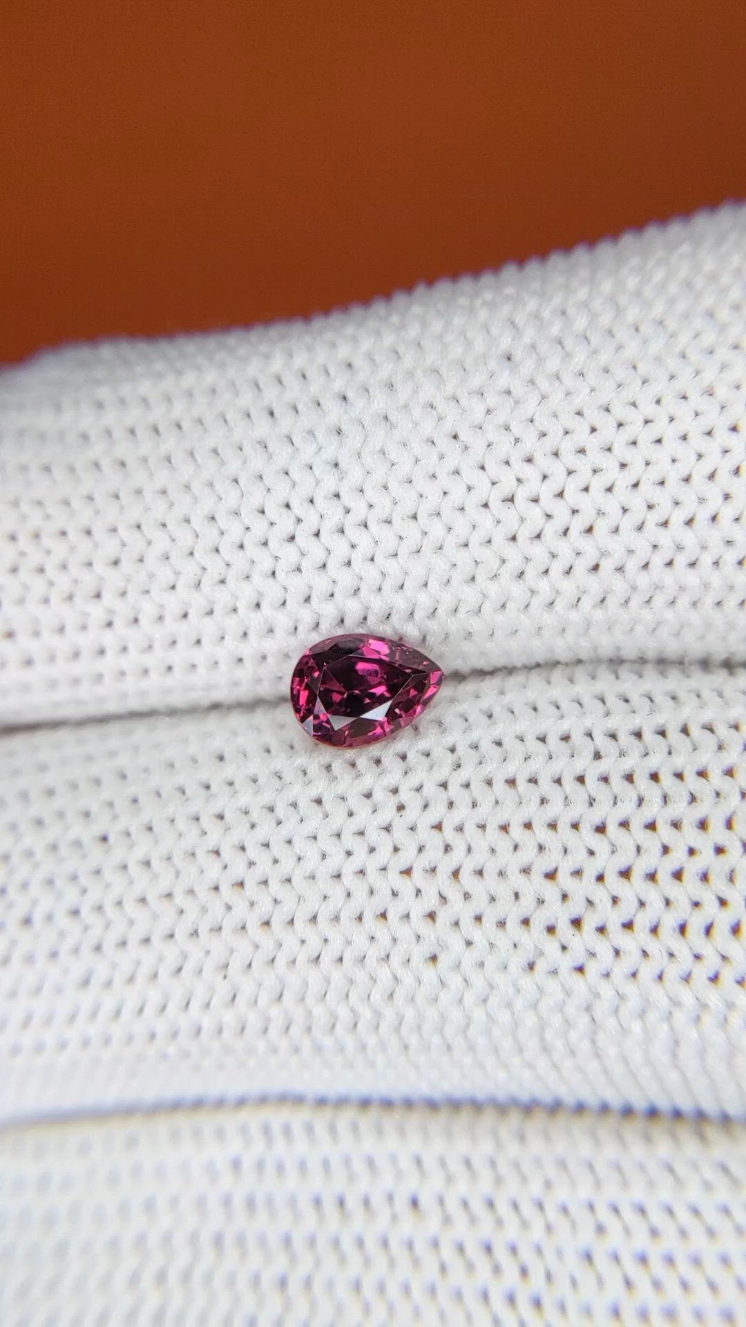 0.86 Ct. Purplish Pink Rhodolite Garnet from Ceylon (Sri Lanka) Size Video