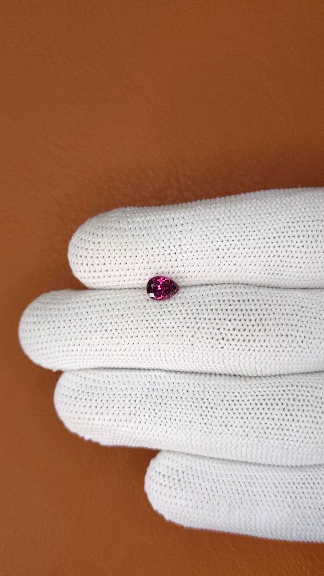0.86 Ct. Purplish Pink Rhodolite Garnet from Ceylon (Sri Lanka) Size Video