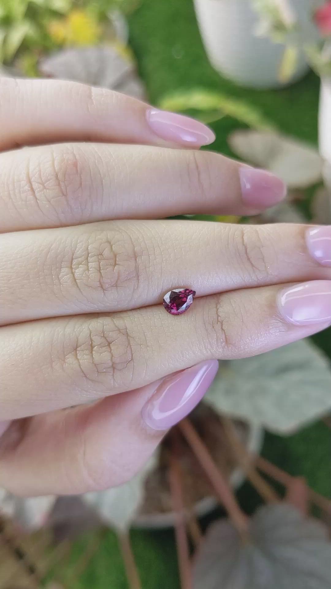 0.75 Ct. Purplish Red Rhodolite Garnet from Ceylon (Sri Lanka) Size Video