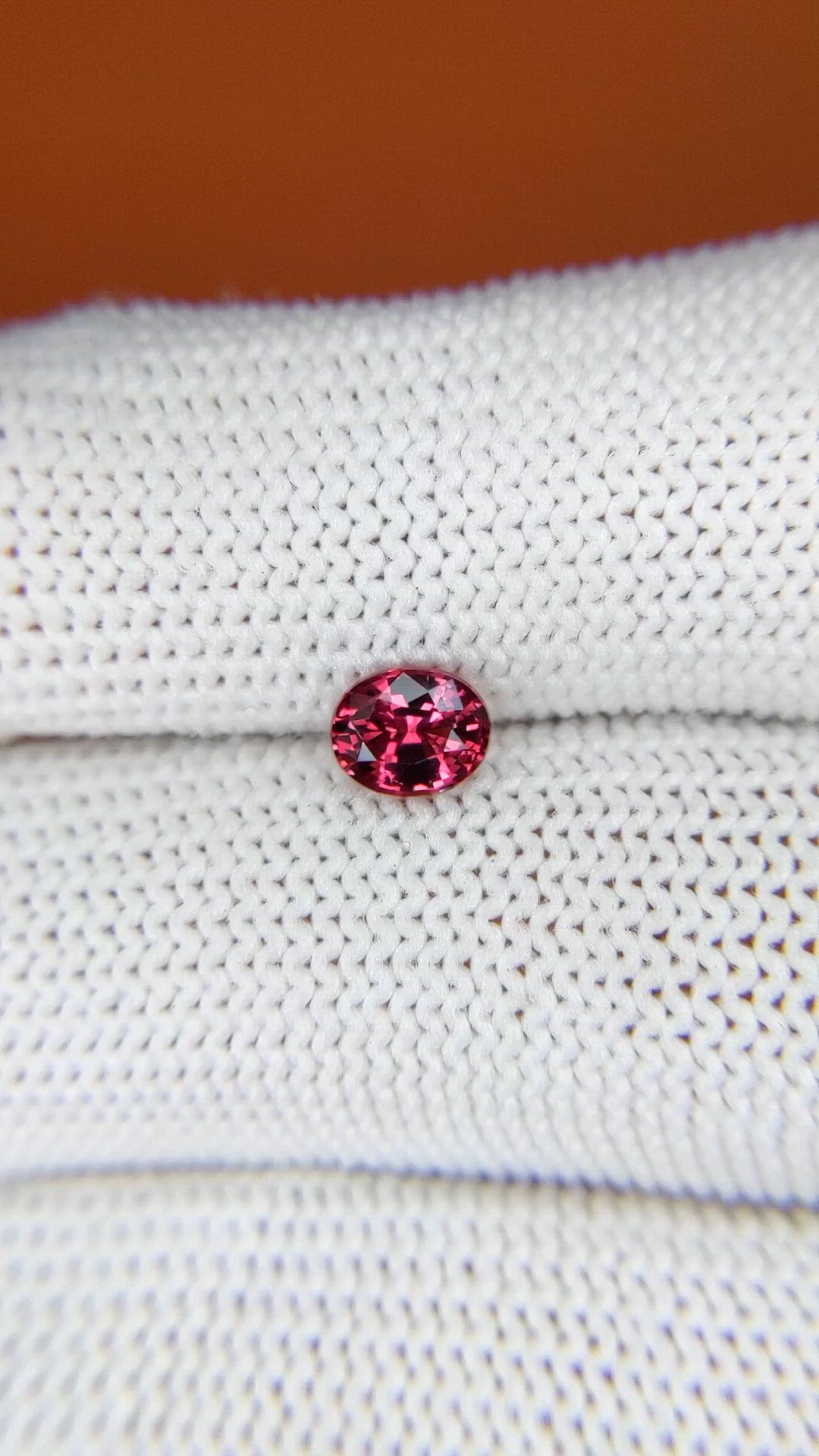 0.72 Ct. Pinkish Red Garnet from Ceylon (Sri Lanka) Size Video
