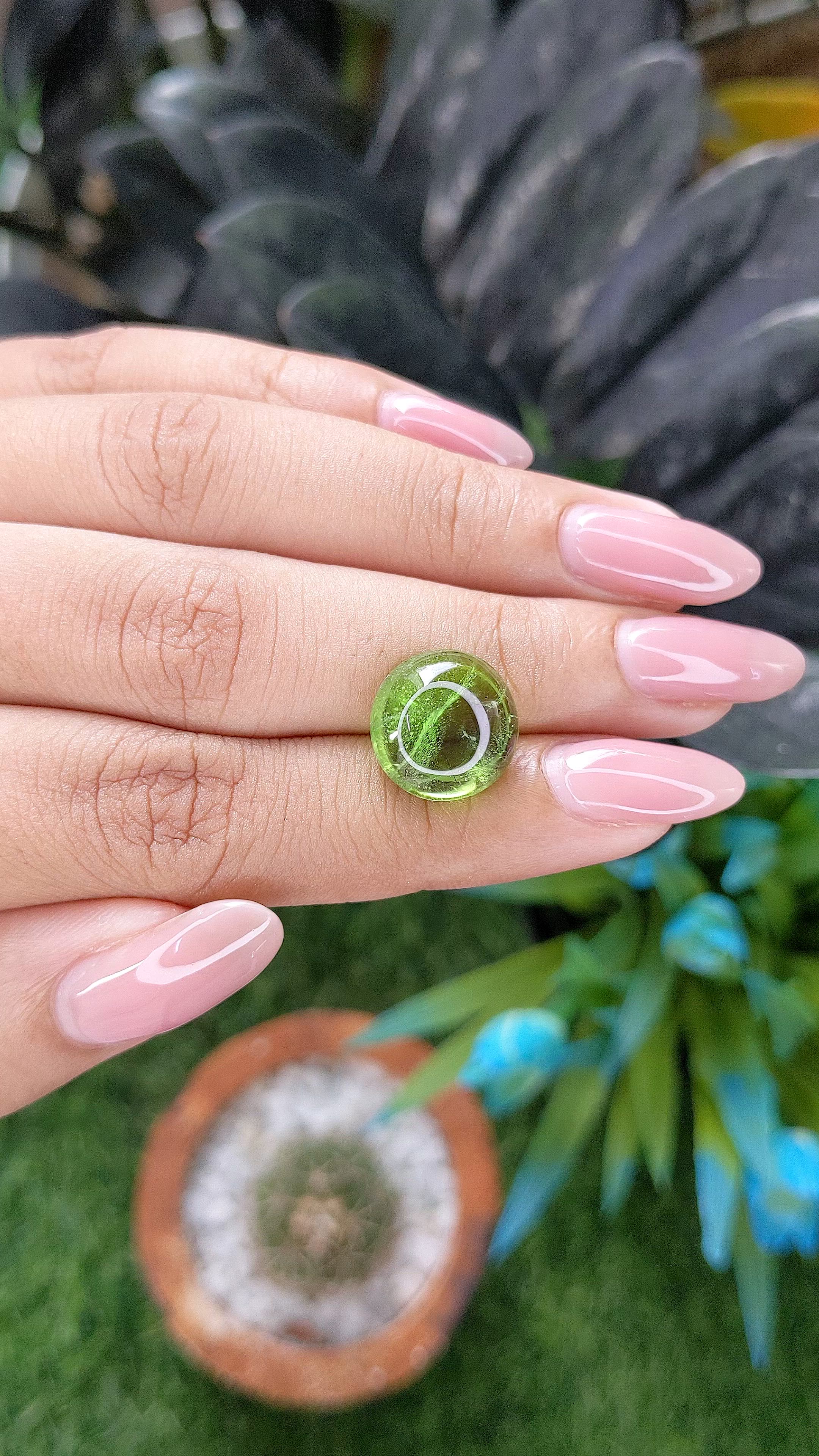9.12 Ct. Green (Lime Green) Cabochon Peridot from Pakistan Size Video