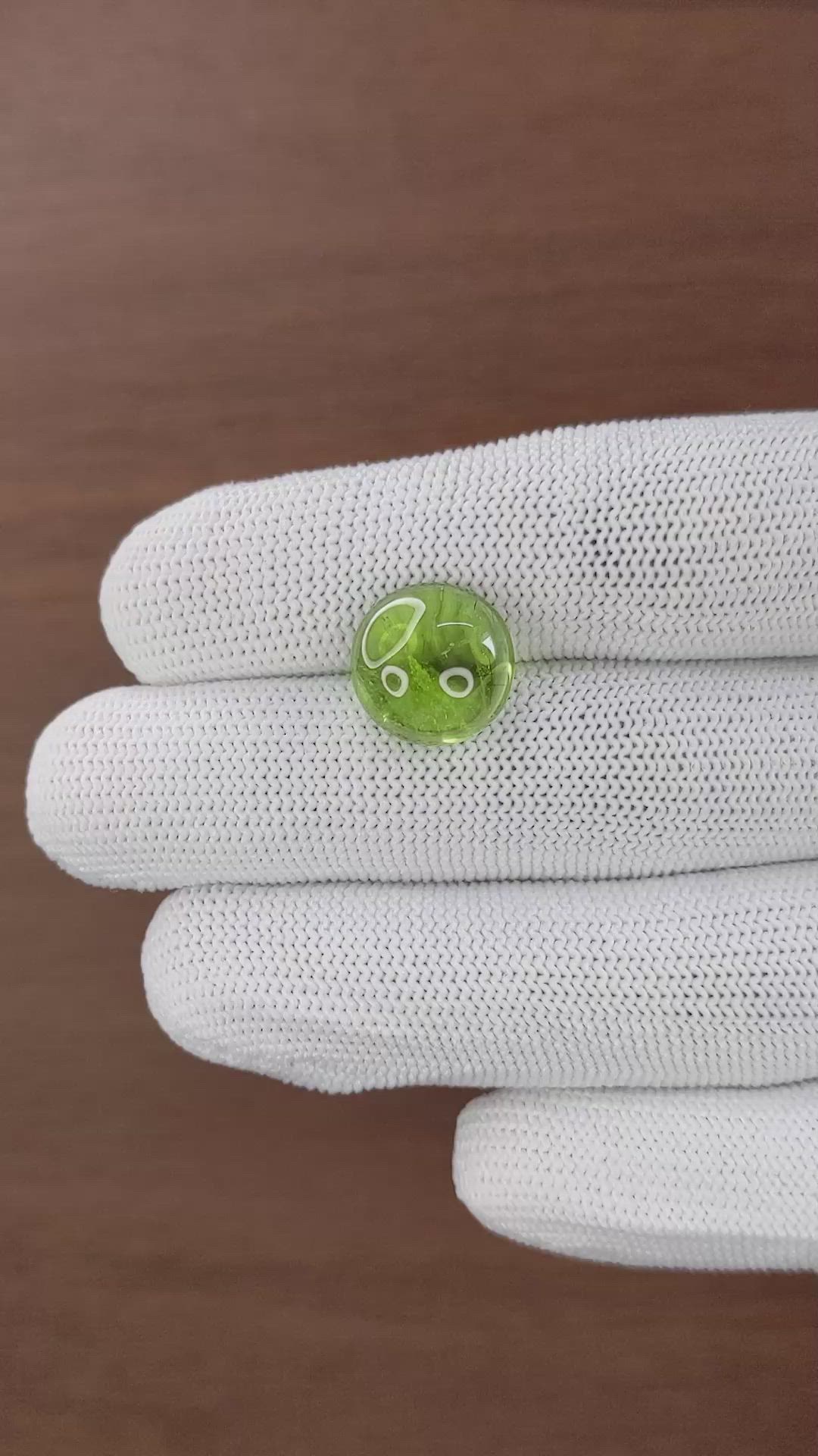 9.12 Ct. Green (Lime Green) Cabochon Peridot from Pakistan Size Video