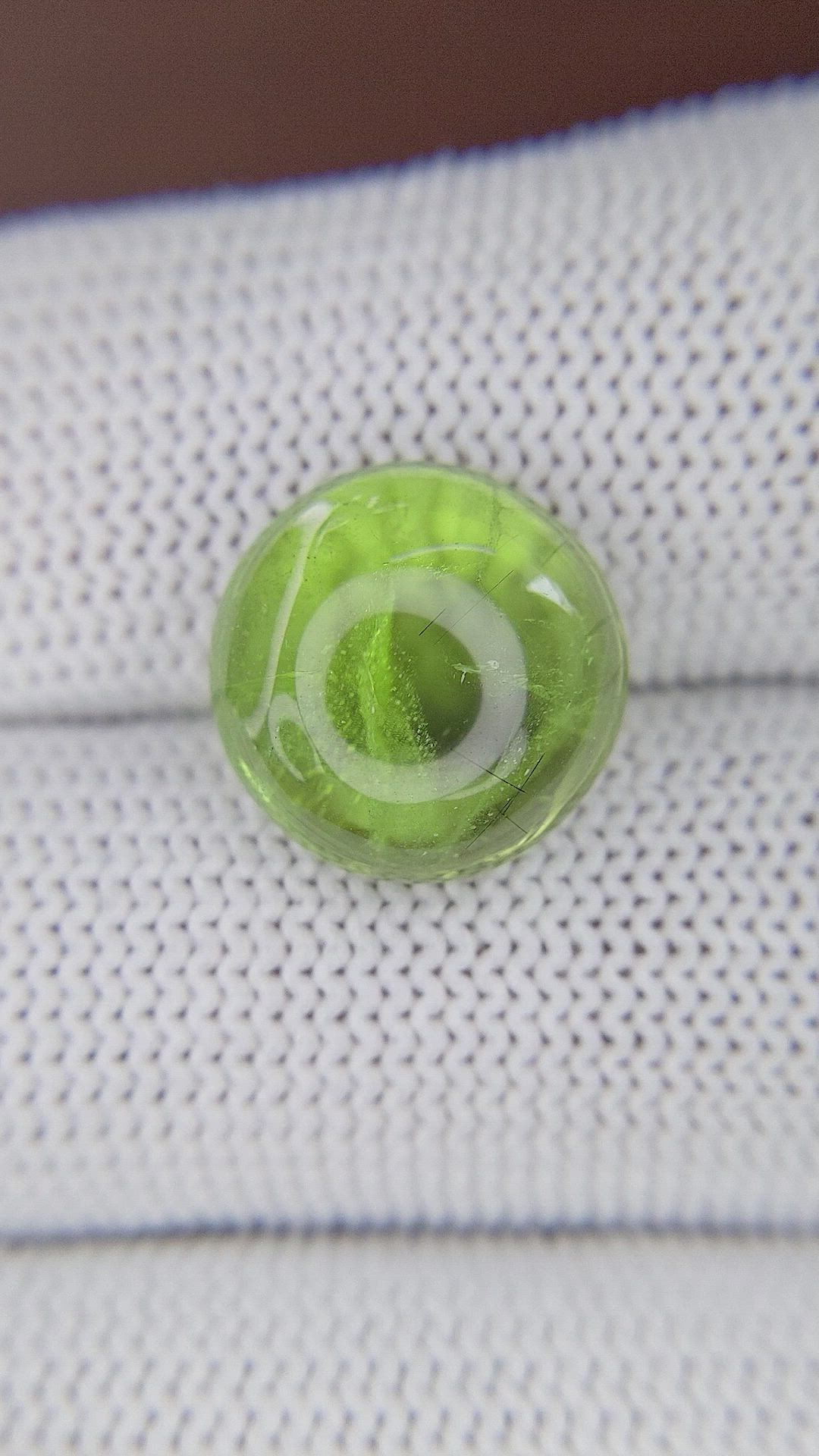 9.12 Ct. Green (Lime Green) Cabochon Peridot from Pakistan Size Video