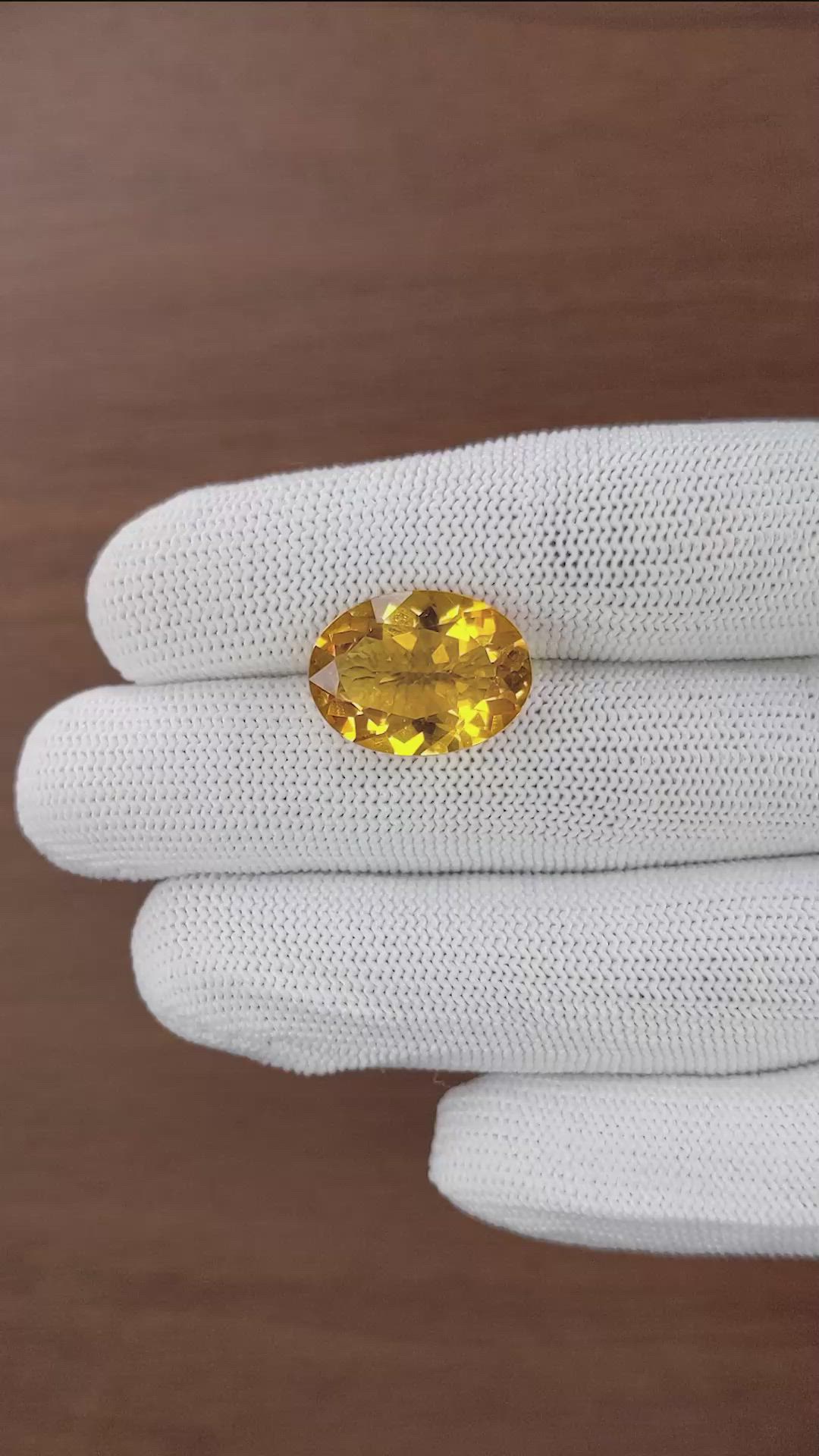 10.12 Ct. Yellow Quartz Size Video