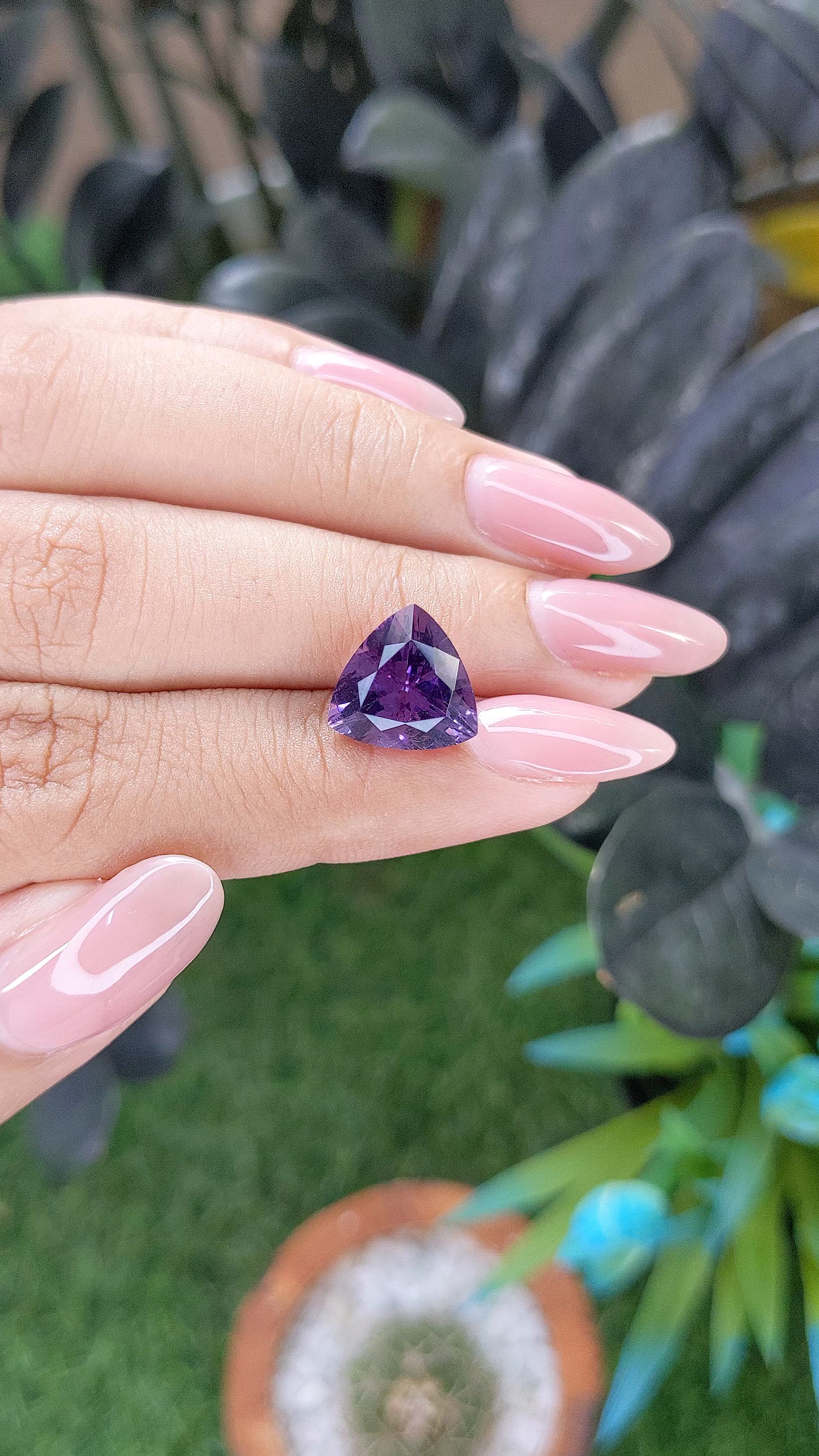 3.97 Ct. Purple Amethyst from Africa Size Video