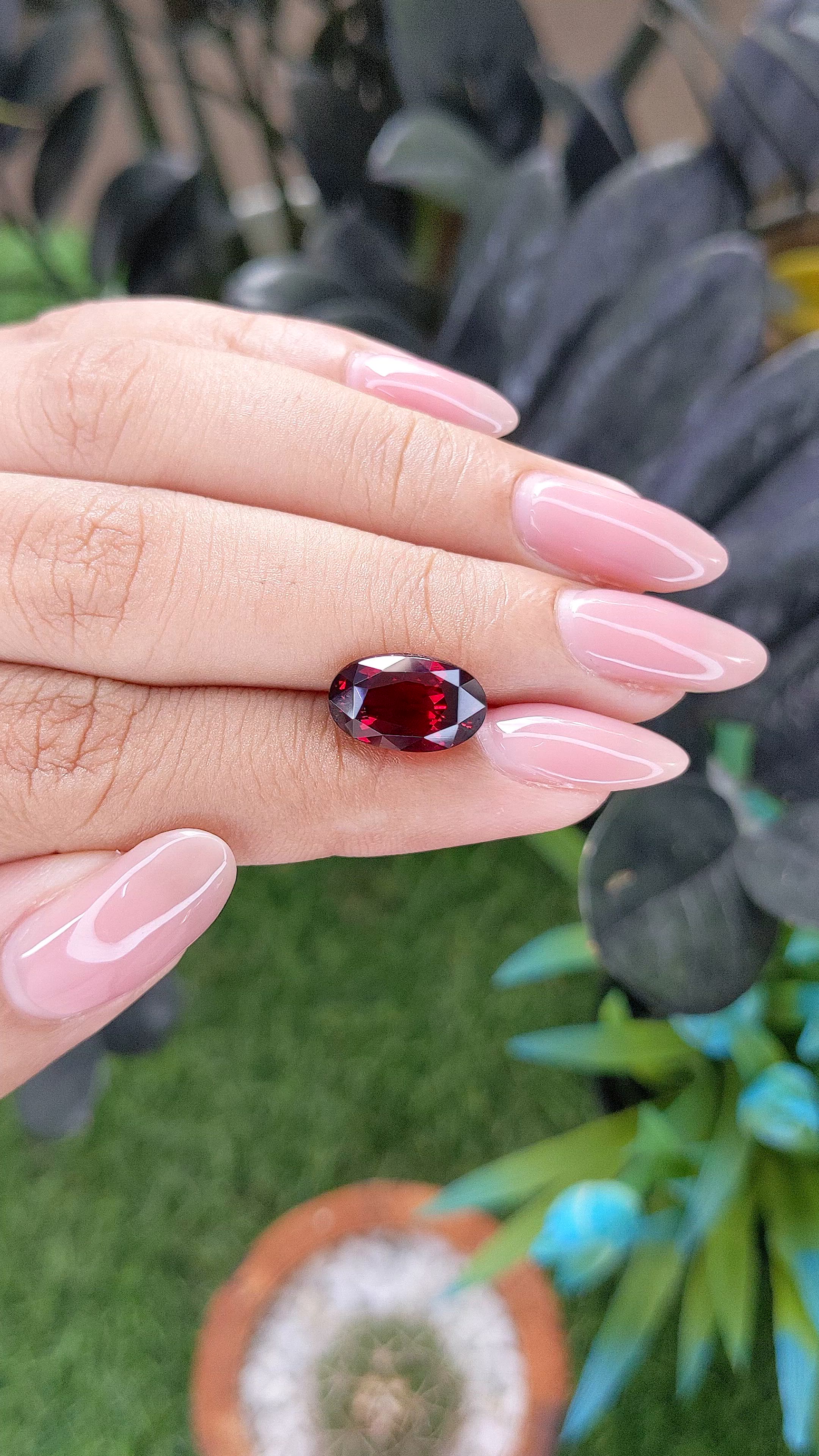 4.66 Ct. Red Garnet from South Africa Size Video