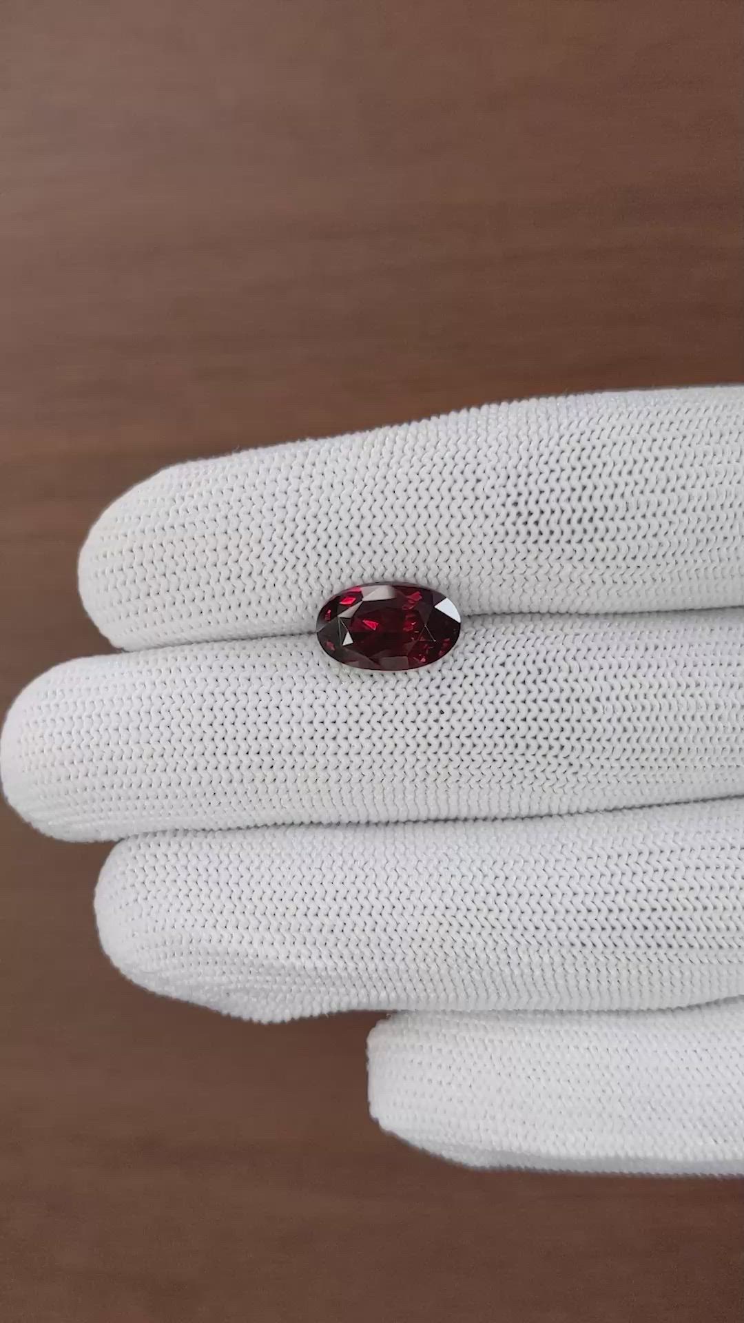 4.66 Ct. Red Garnet from South Africa Size Video