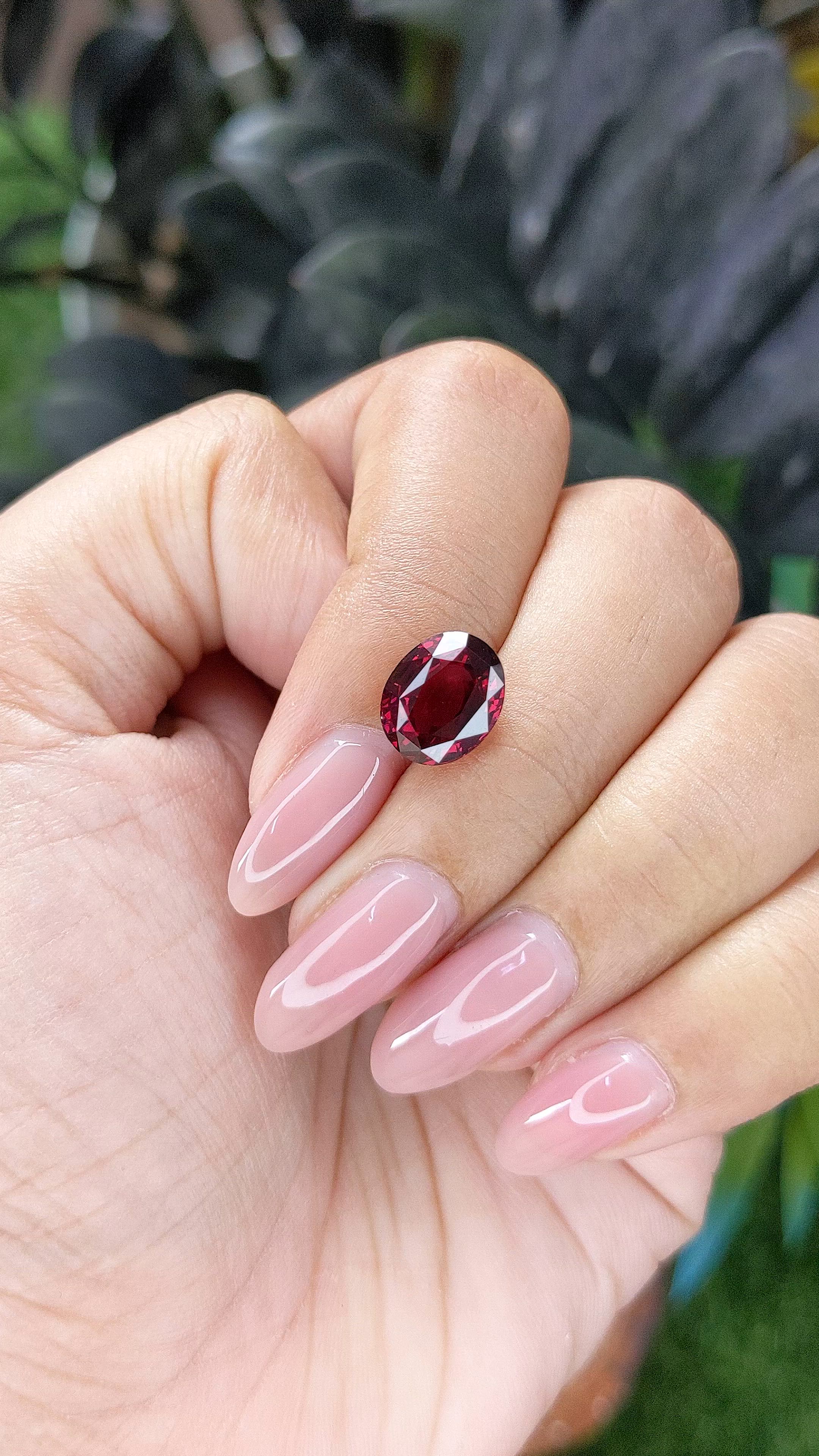 4.17 Ct. Red Garnet from South Africa Size Video