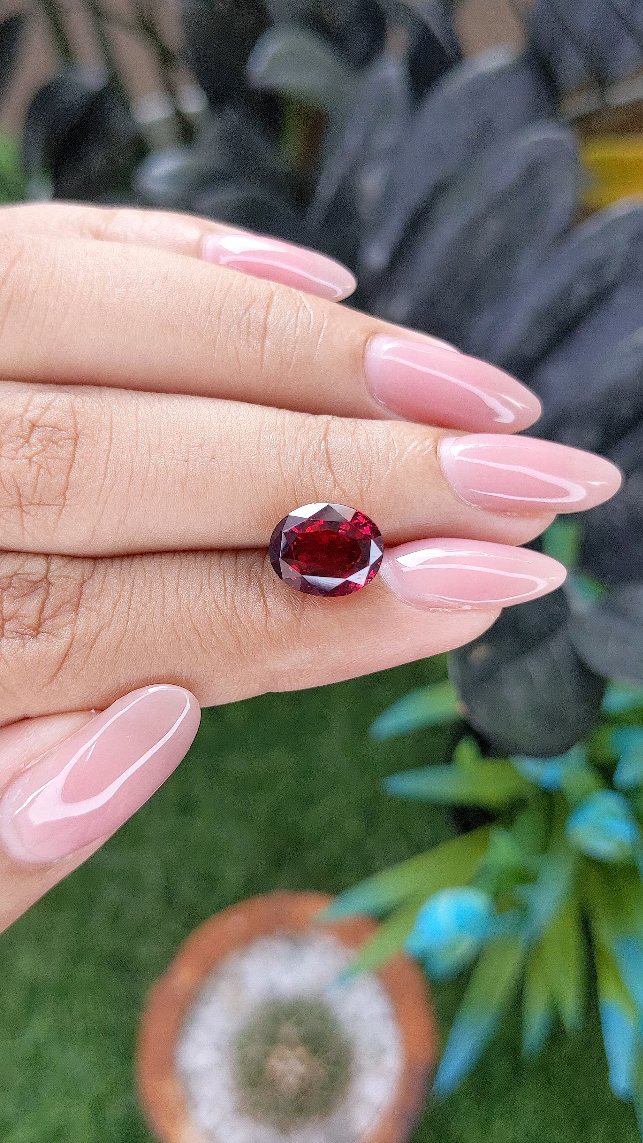 4.17 Ct. Red Garnet from South Africa Size Video