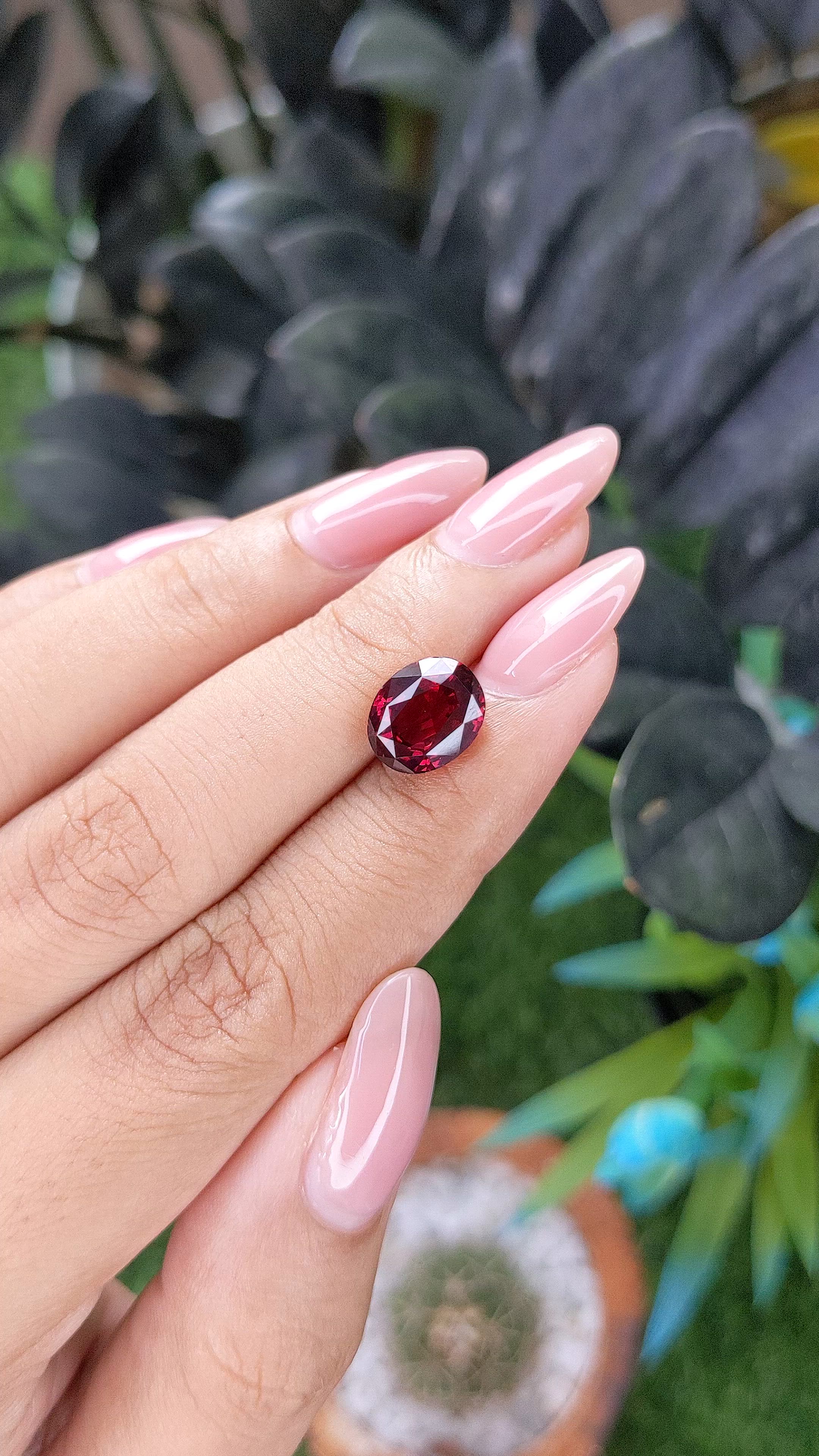 4.17 Ct. Red Garnet from South Africa Size Video