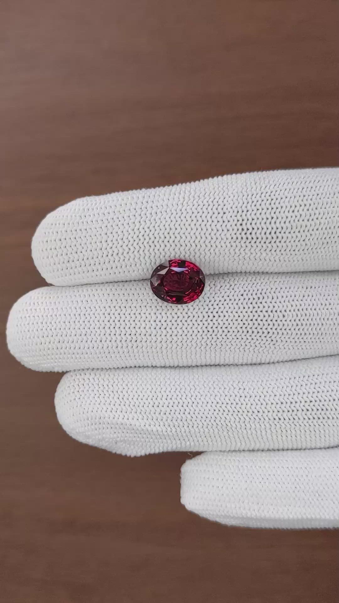 4.17 Ct. Red Garnet from South Africa Size Video