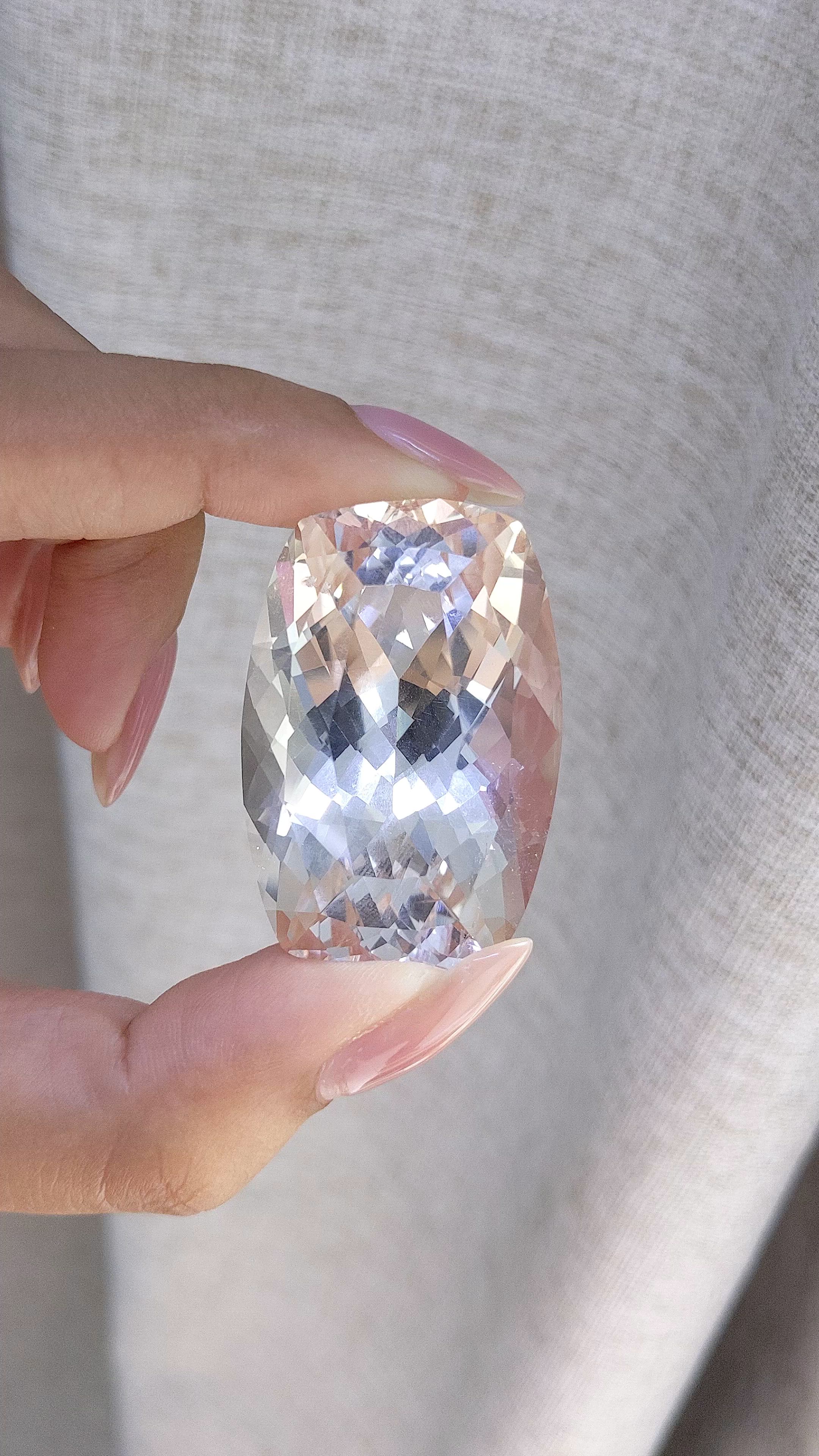 160.50 Ct. White Topaz from Ceylon (Sri Lanka) Size Video