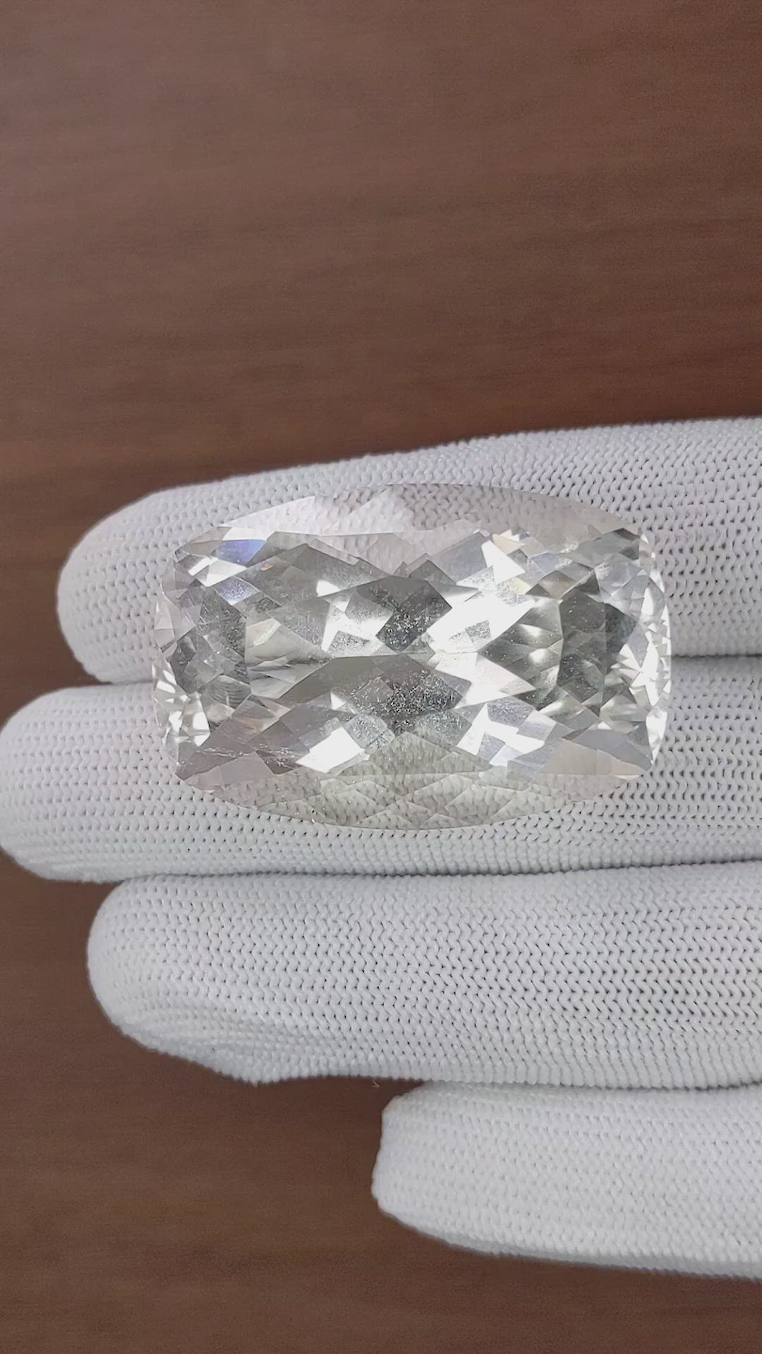 160.50 Ct. White Topaz from Ceylon (Sri Lanka) Size Video