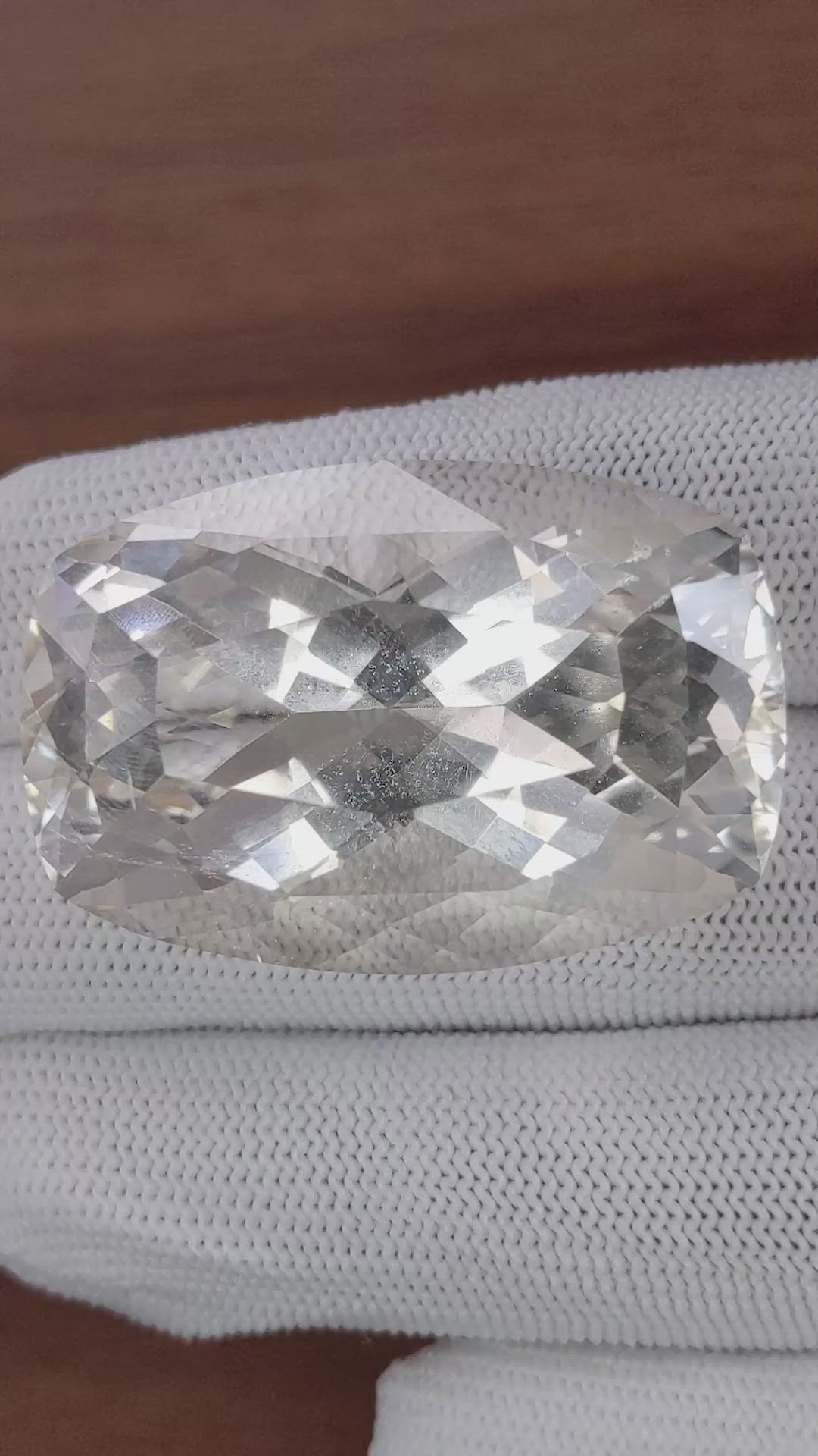 160.50 Ct. White Topaz from Ceylon (Sri Lanka) Size Video