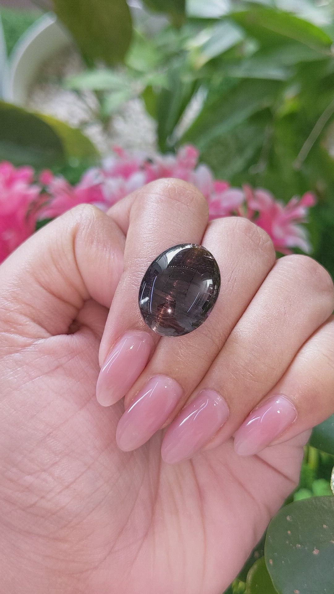 24.94 Ct. Brown Cabochon Tourmaline from Africa Size Video