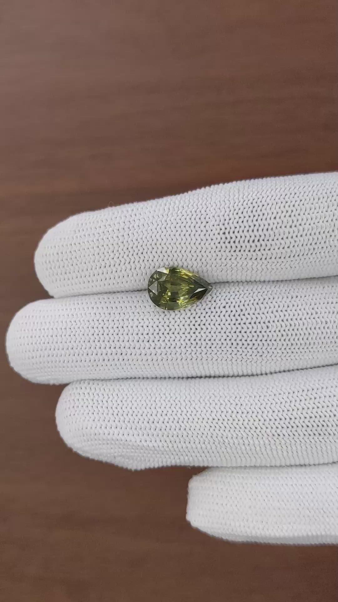 5.26 Ct. Yellowish Green Zircon from Ceylon (Sri Lanka) Size Video