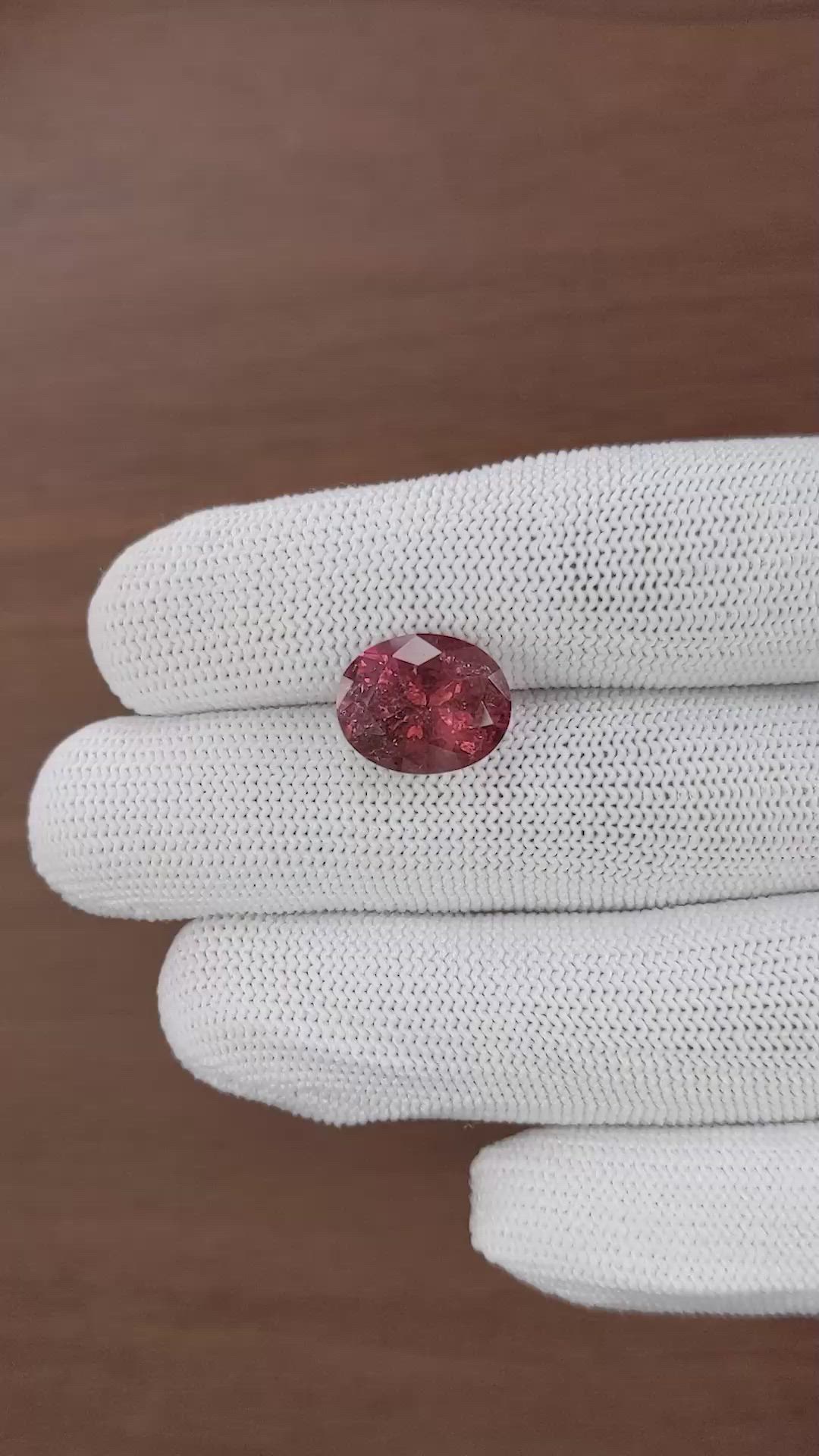 7.16 Ct. Purplish Pink Tourmaline from Africa Size Video