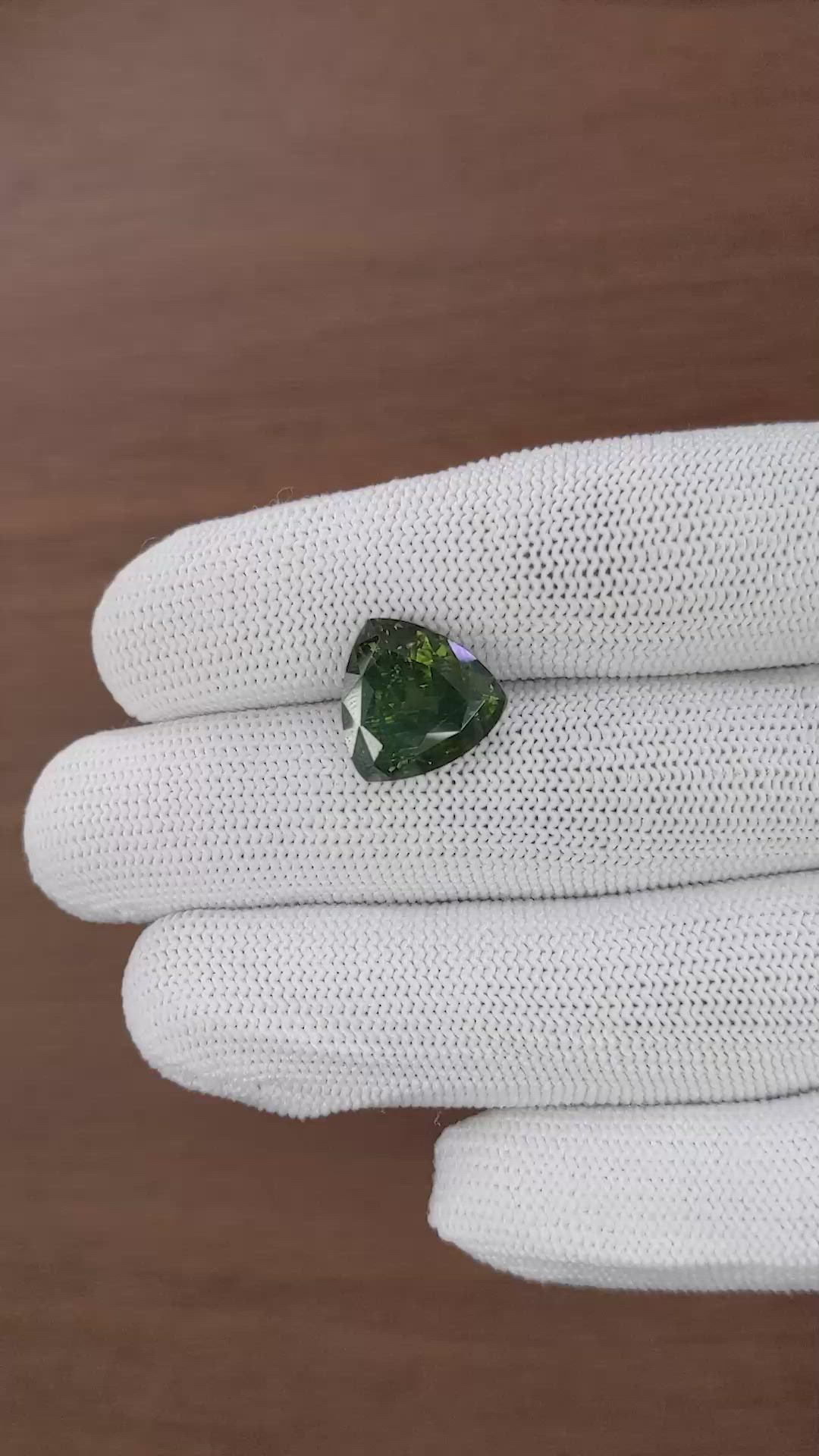 9.67 Ct. Yellowish Green Zircon from Ceylon (Sri Lanka) Size Video