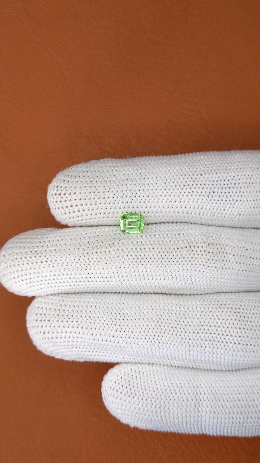 0.53 Ct. Green (Lime Green) Peridot from Pakistan Size Video