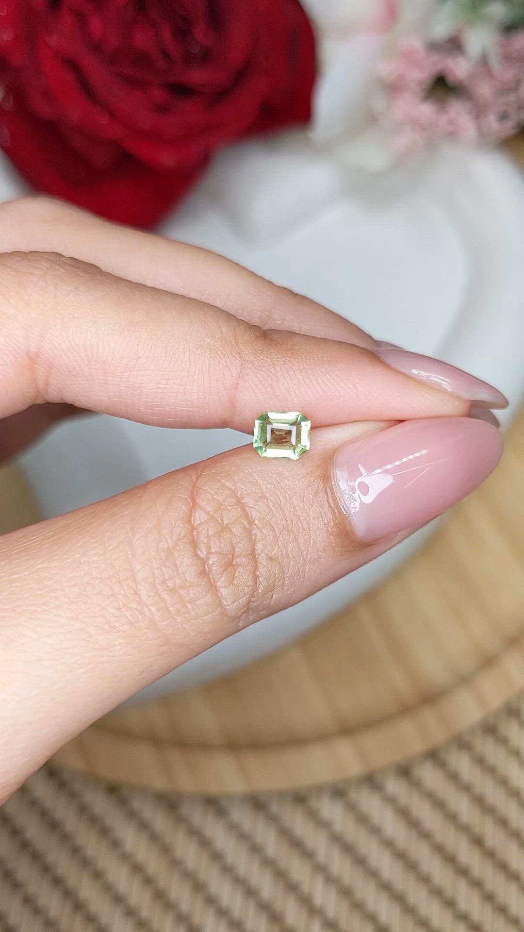 0.53 Ct. Green (Lime Green) Peridot from Pakistan Size Video