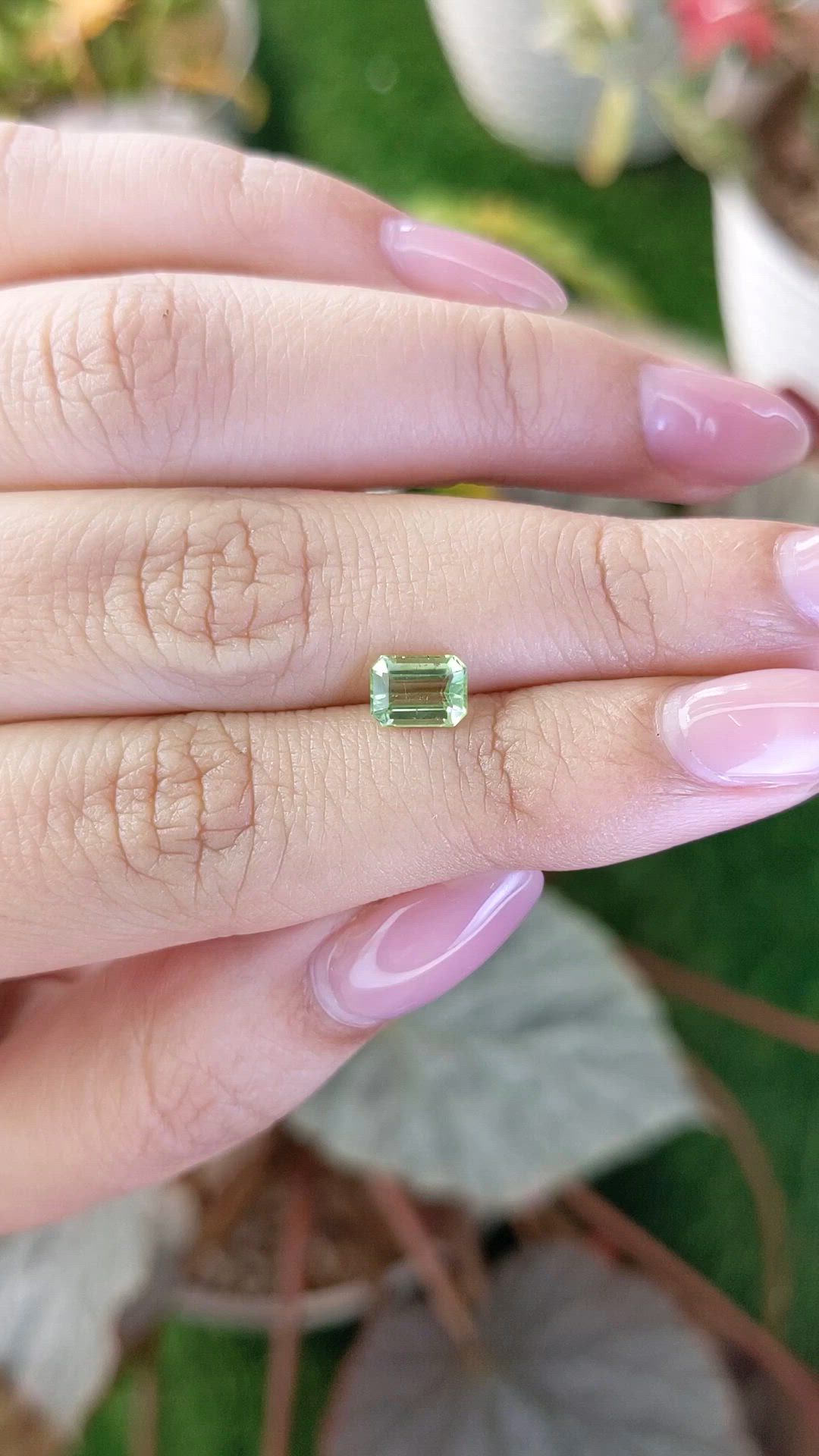 0.84 Ct. Green (Lime Green) Peridot from Pakistan Size Video