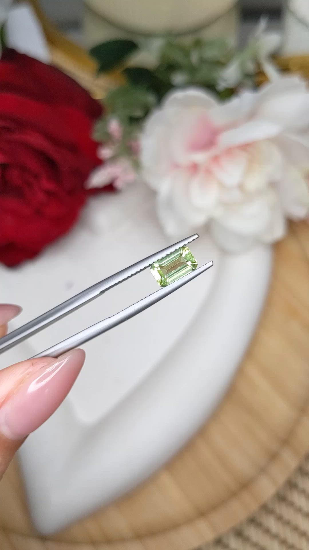 1.04 Ct. Green (Lime Green) Peridot from Pakistan Size Video
