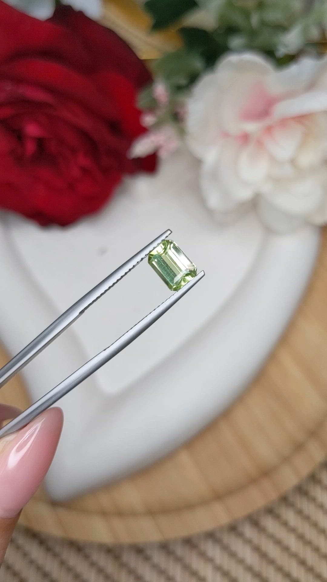 1.28 Ct. Green (Lime Green) Peridot from Pakistan Size Video